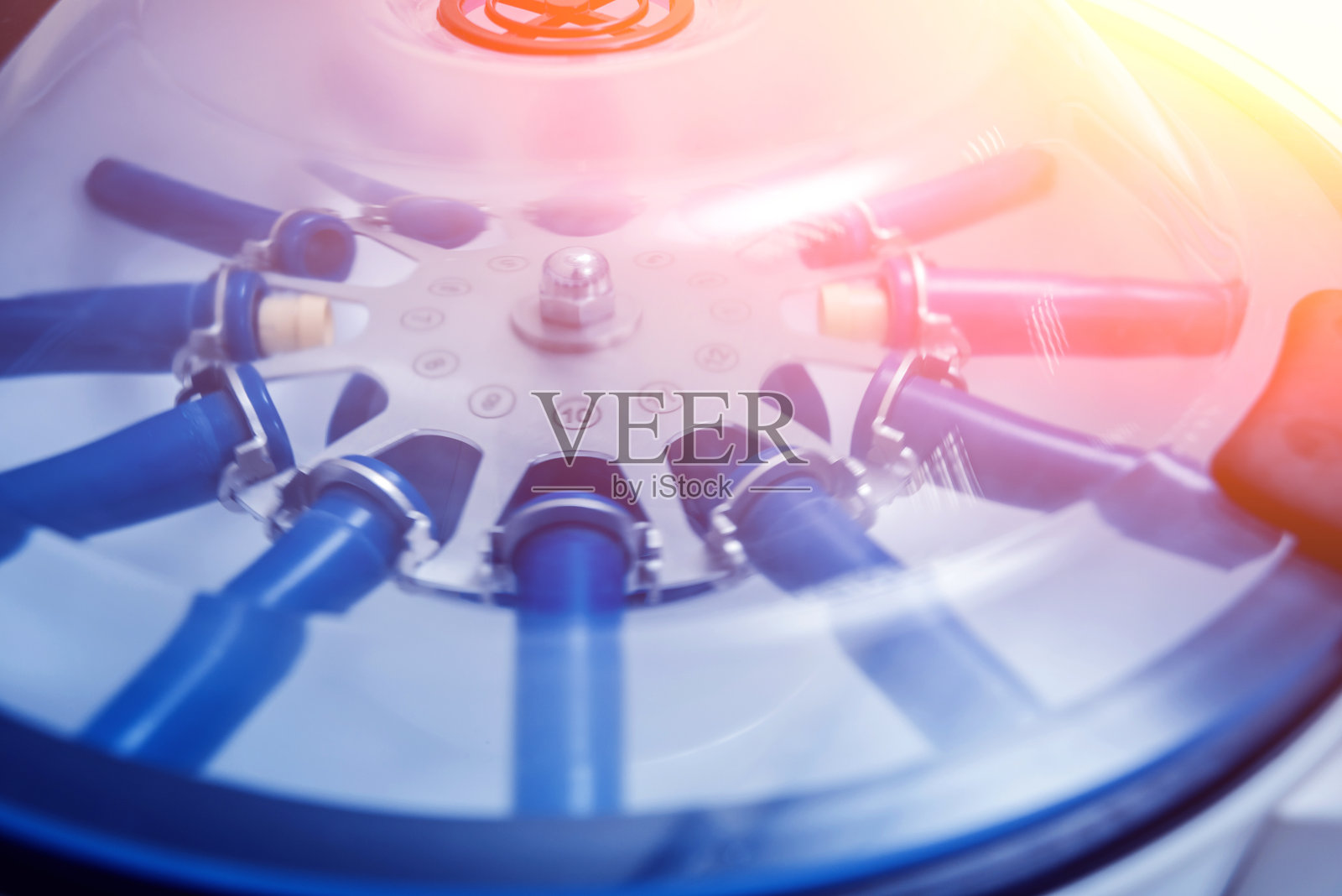 富含血小板血浆准备。离心管中有血液。照片摄影图片