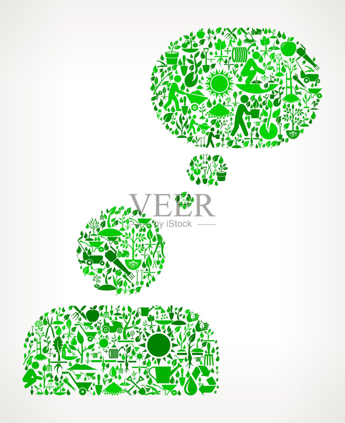 思考头园和造园背景模式插画图片素材