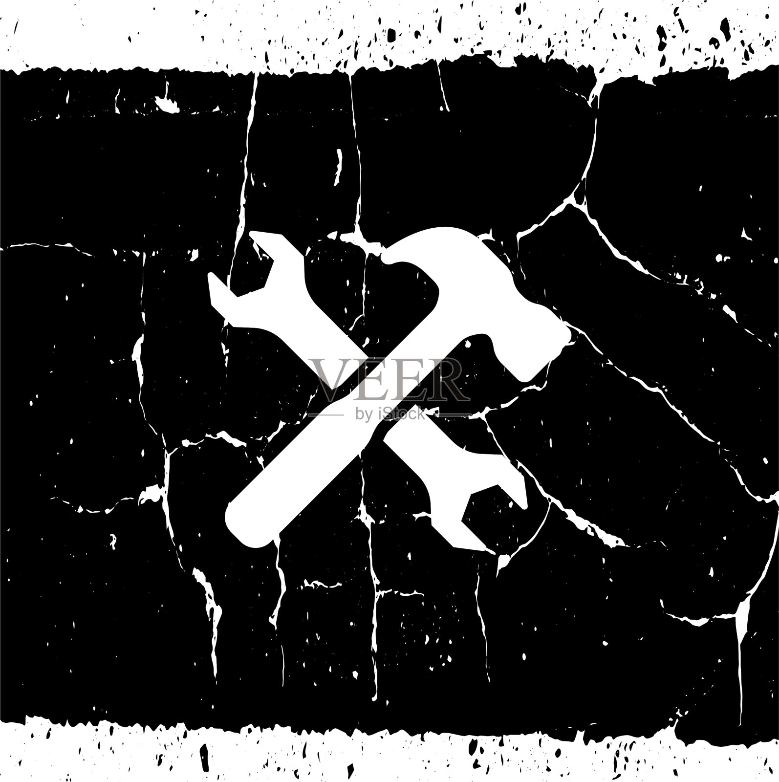 十字锤和扳手。插画图片素材