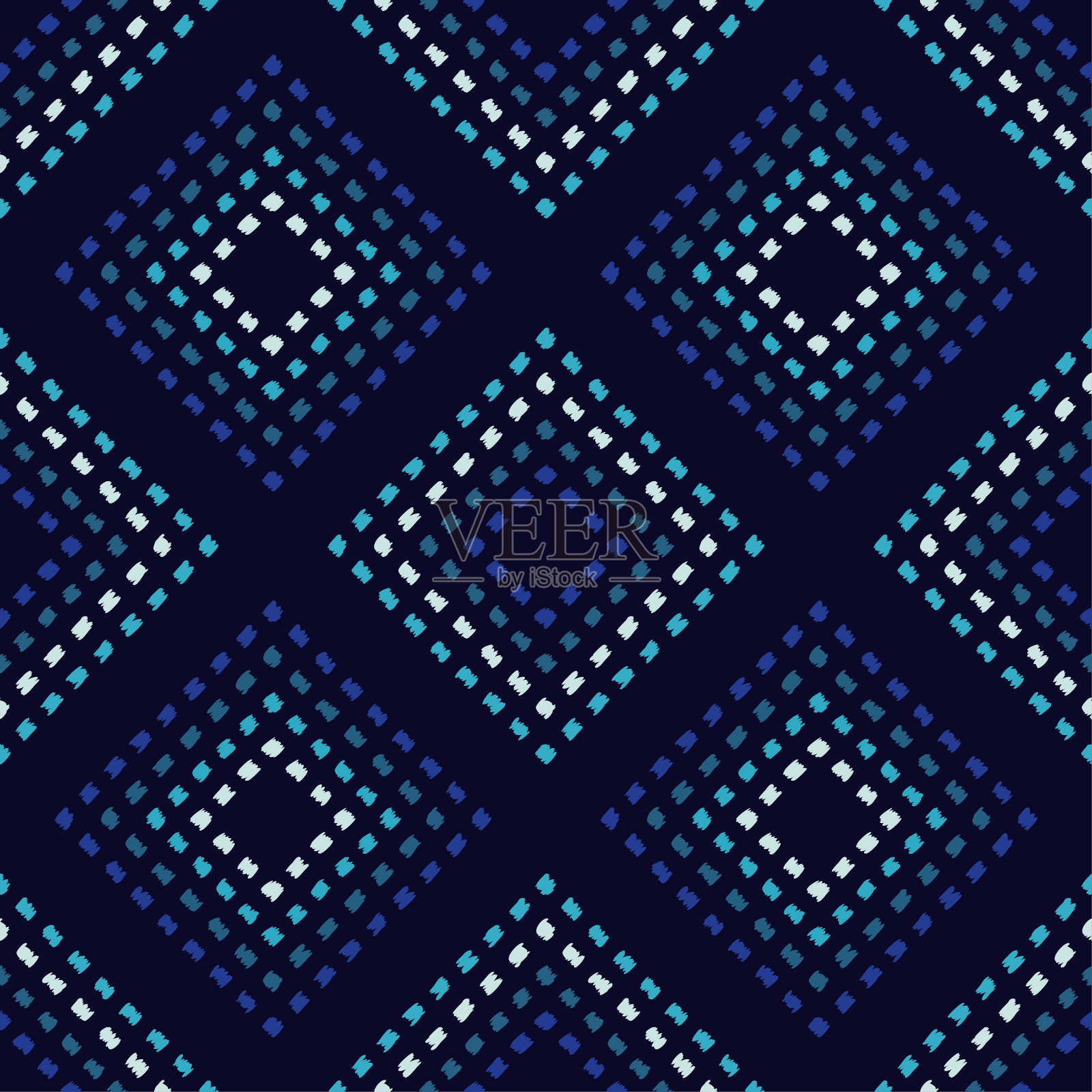 民族波西米亚无缝模式。面料上绣花。潦草的纹理。民间图案。纺织融洽。插画图片素材