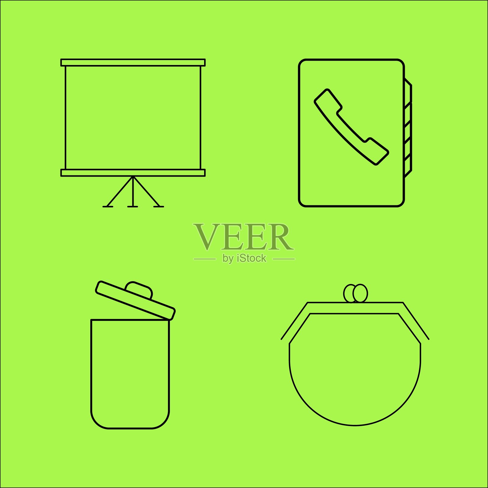 业务大纲图标集。线性图标图标素材