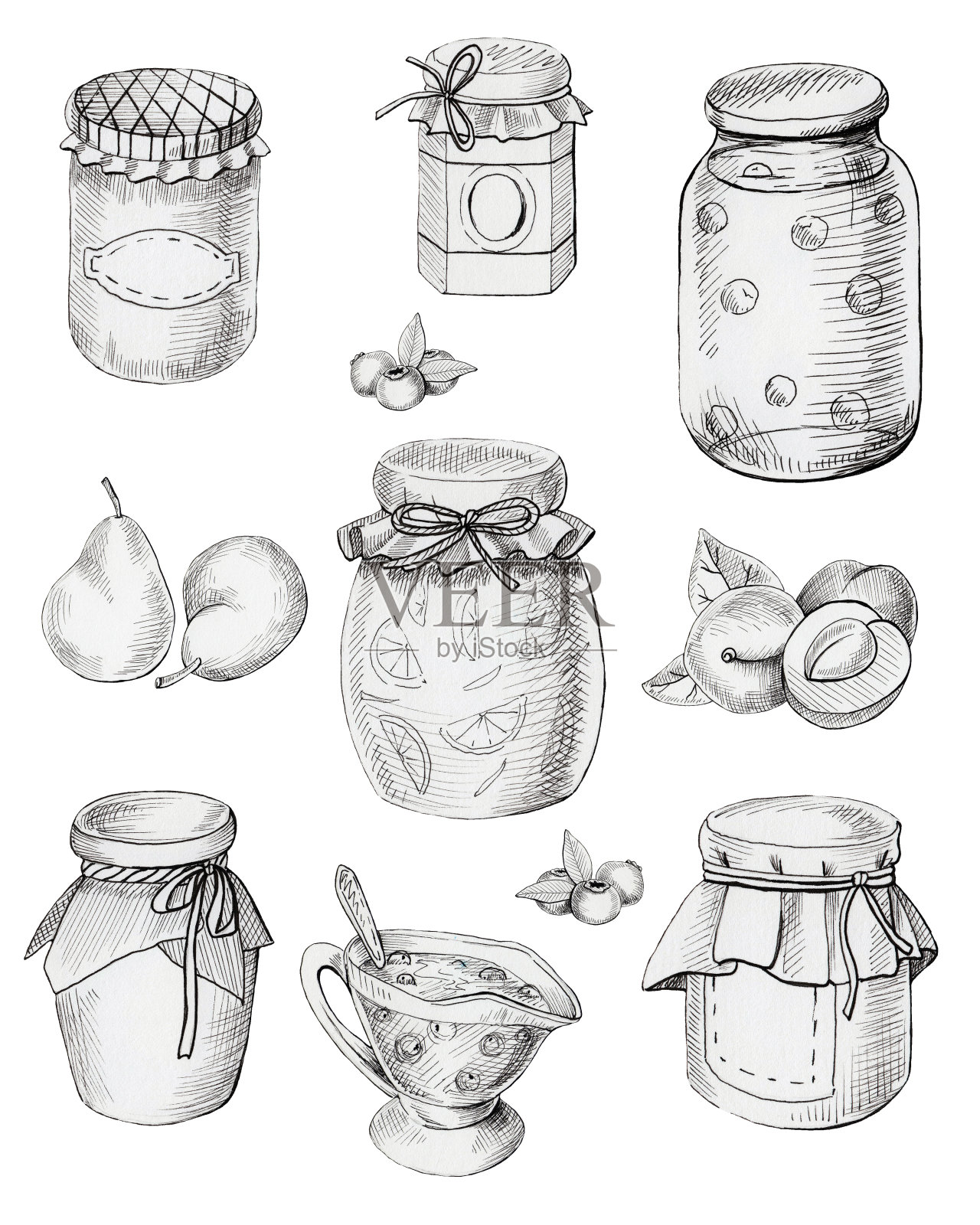 图形设置果酱罐插画图片素材