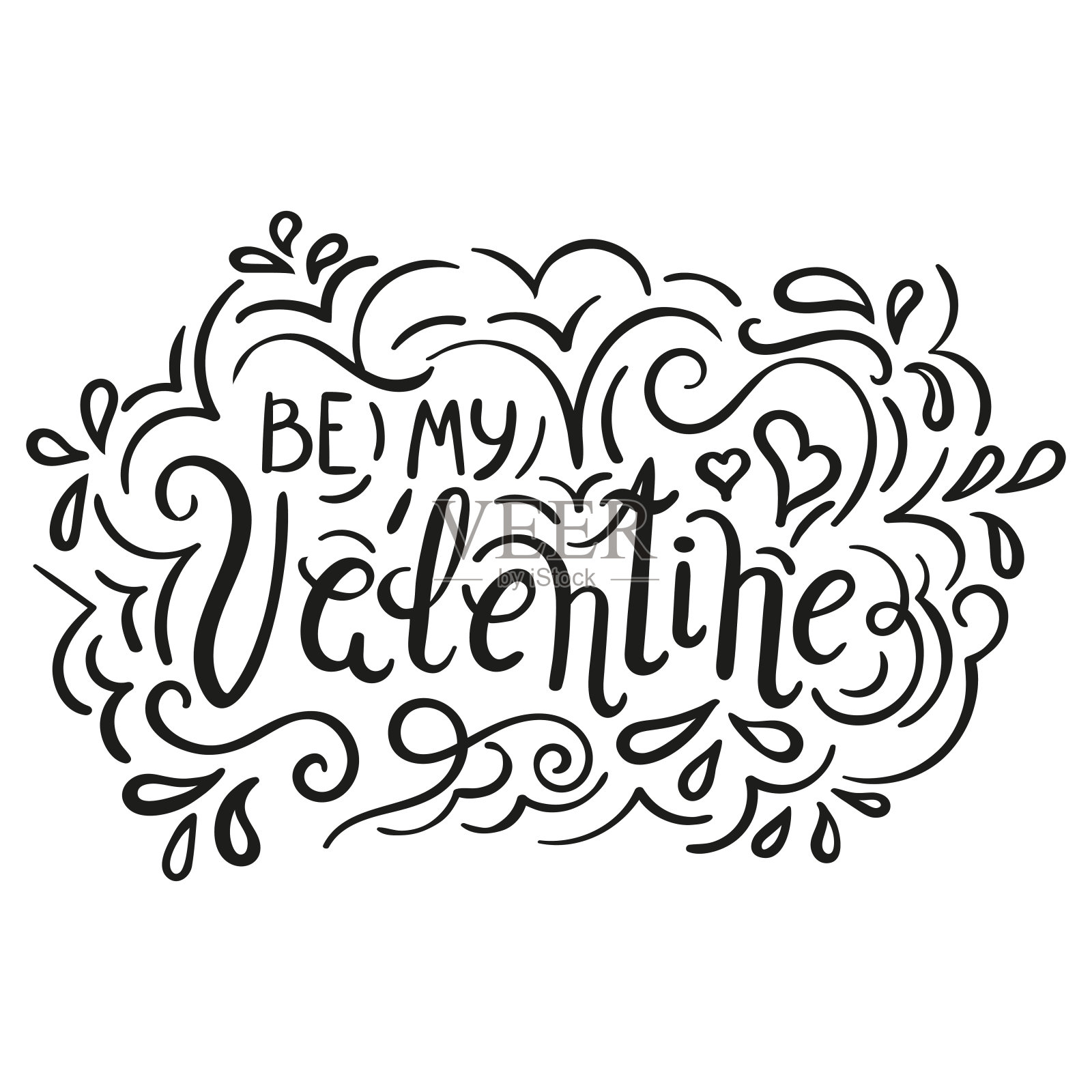 我的情人节刻字公司插画图片素材