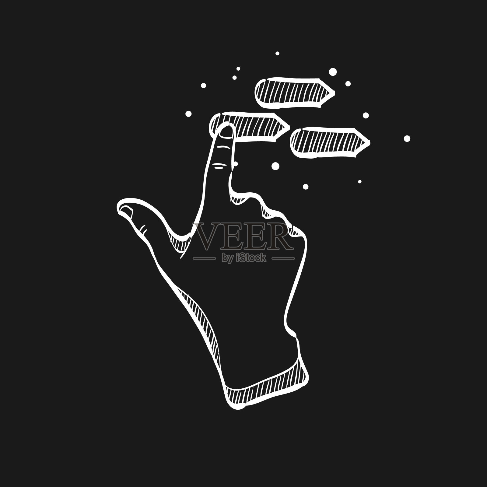 草图图标在黑色-手势插画图片素材