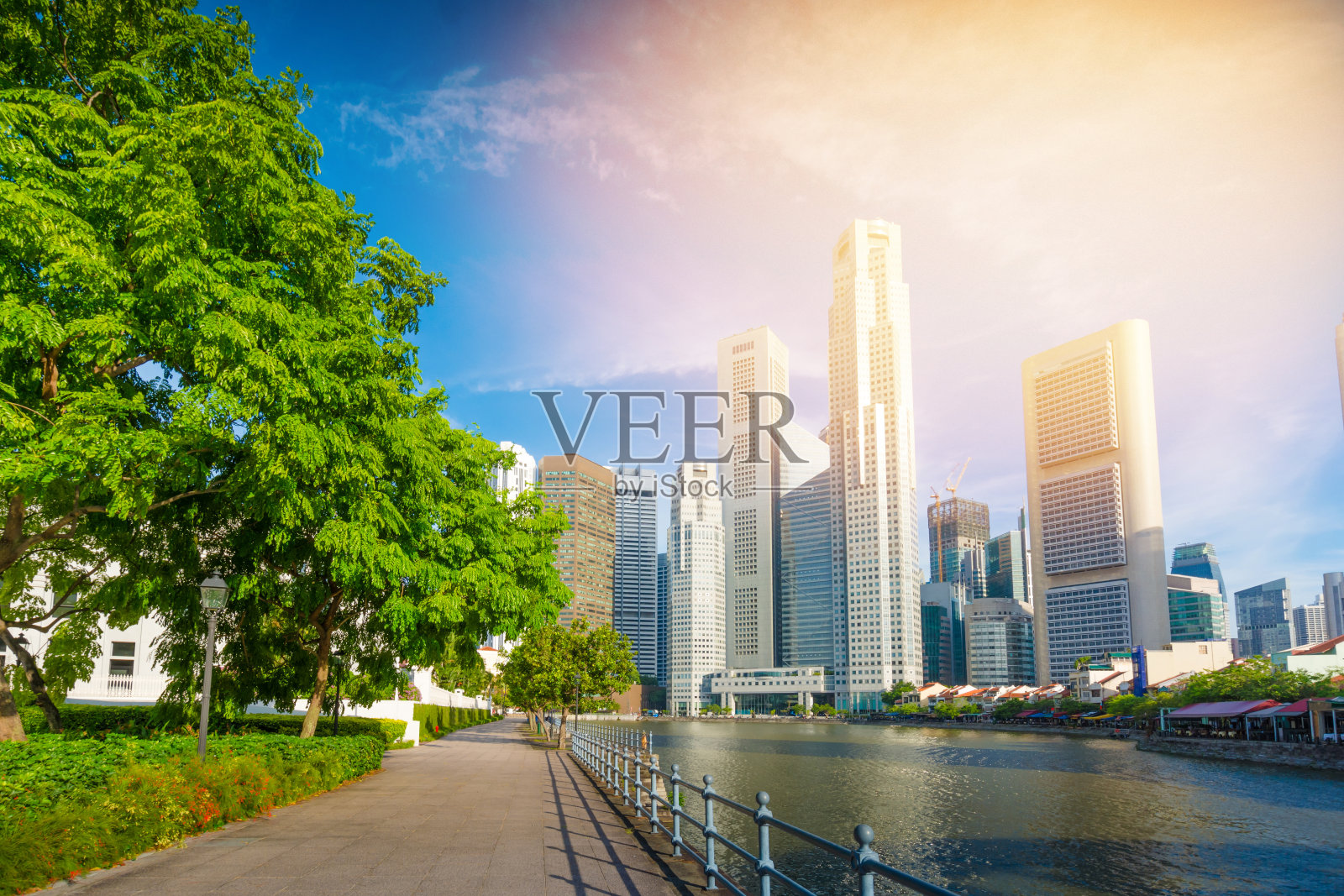 新加坡市中心CBD的天际线照片摄影图片