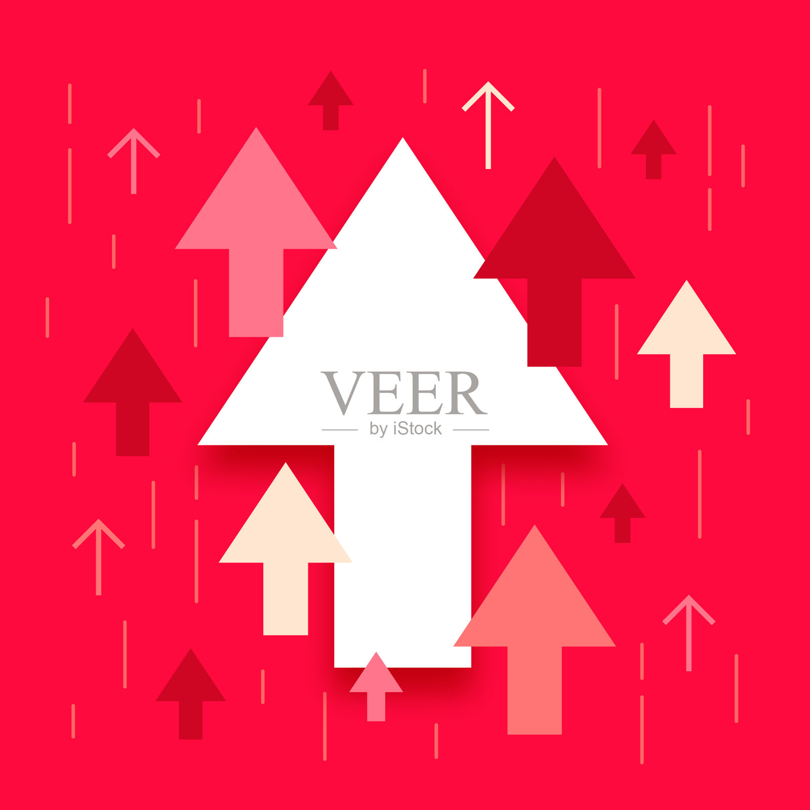 箭头向上，增加和成功的商业插图设计元素图片