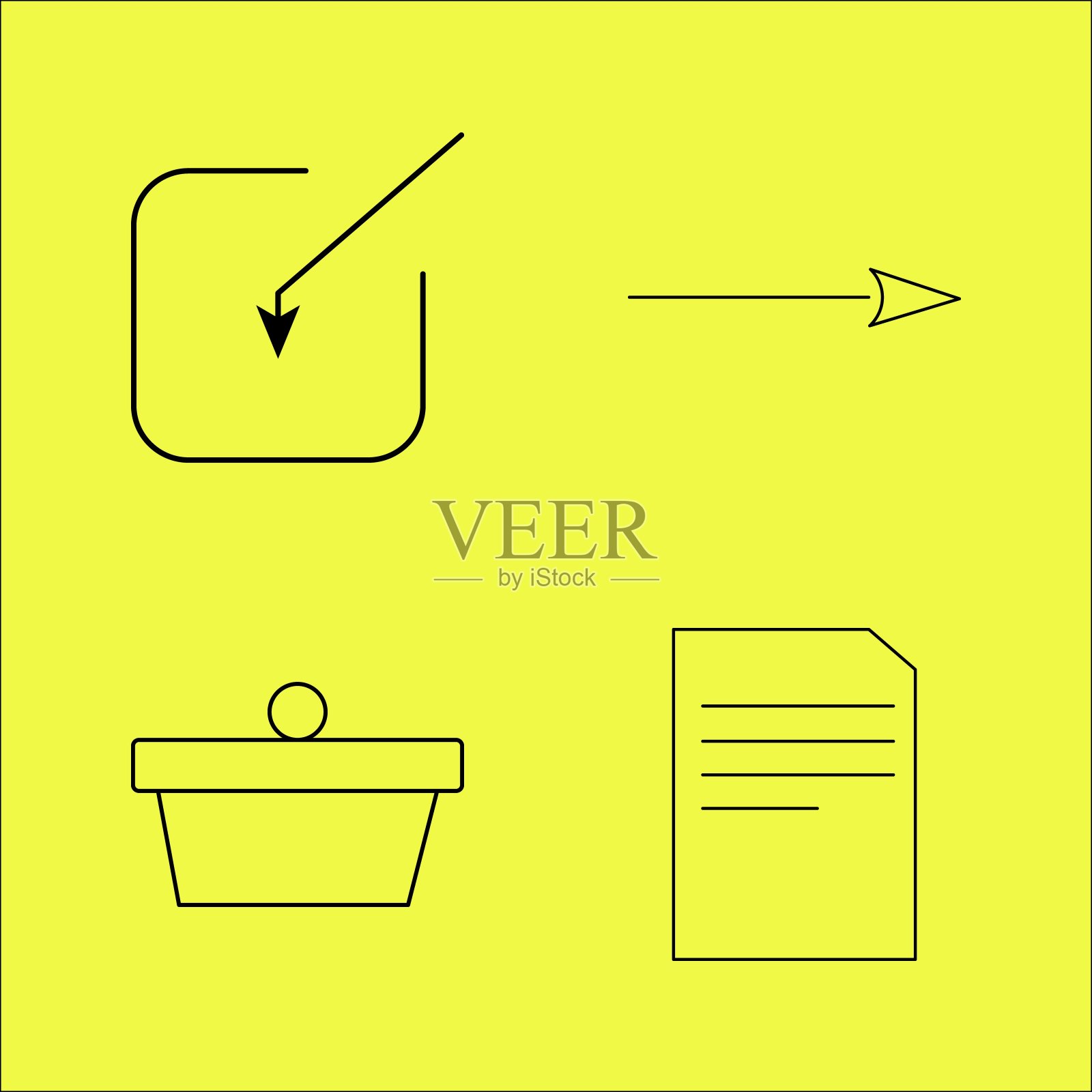 基本线性图标集图标素材