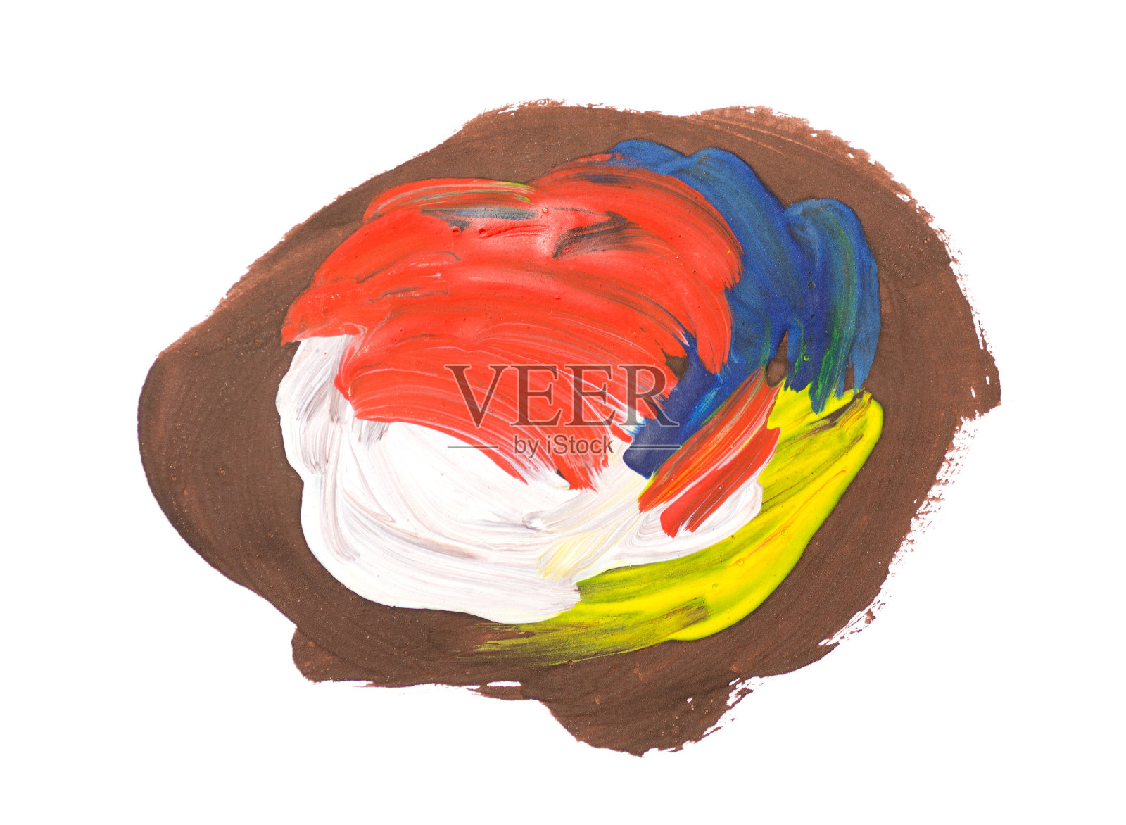 艺术色彩丰富的水彩笔触孤立在白色照片摄影图片