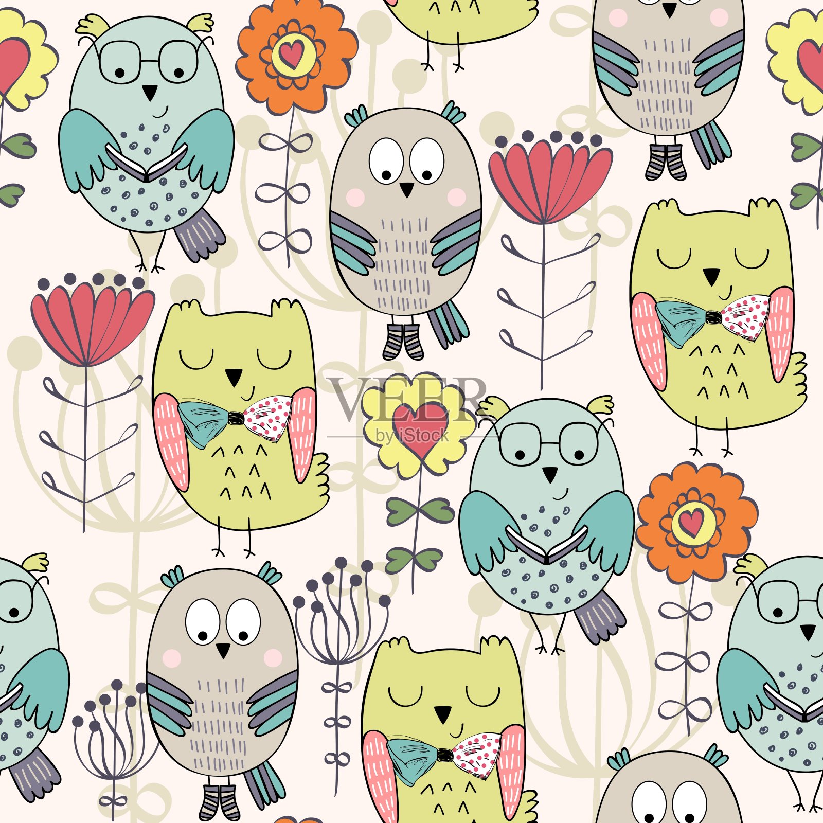 向量无缝模式插画图片素材