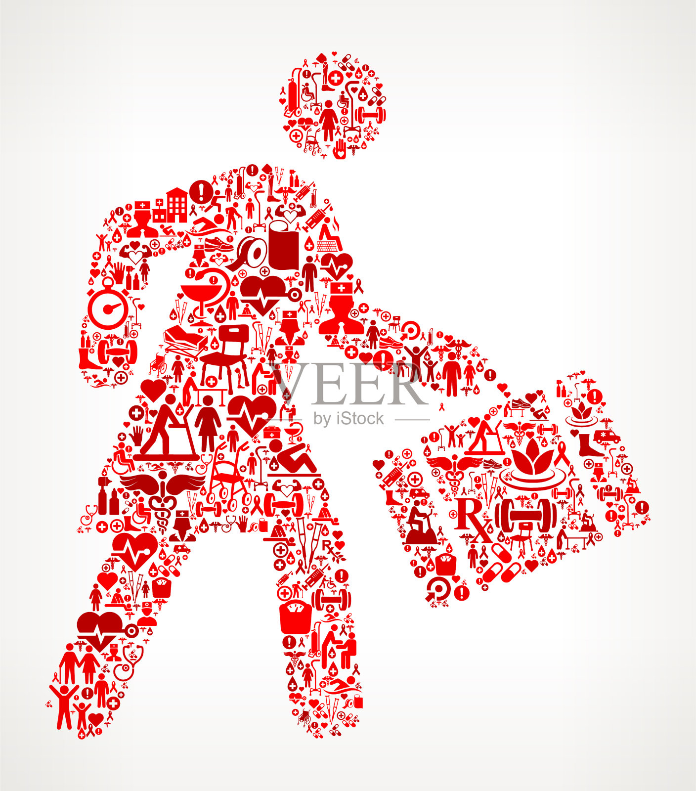 女商人旅行医疗康复理疗插画图片素材