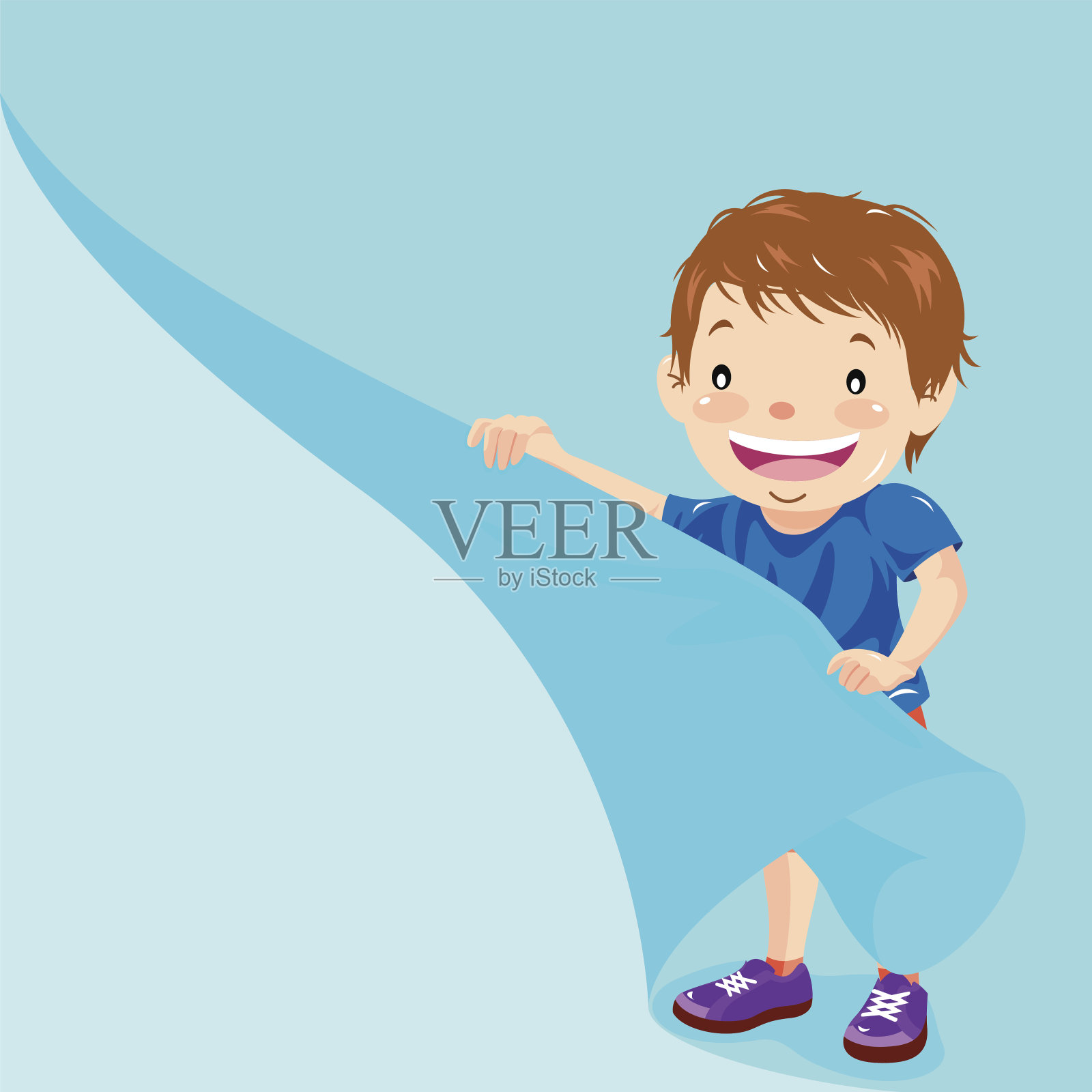 打开布找东西插画图片素材