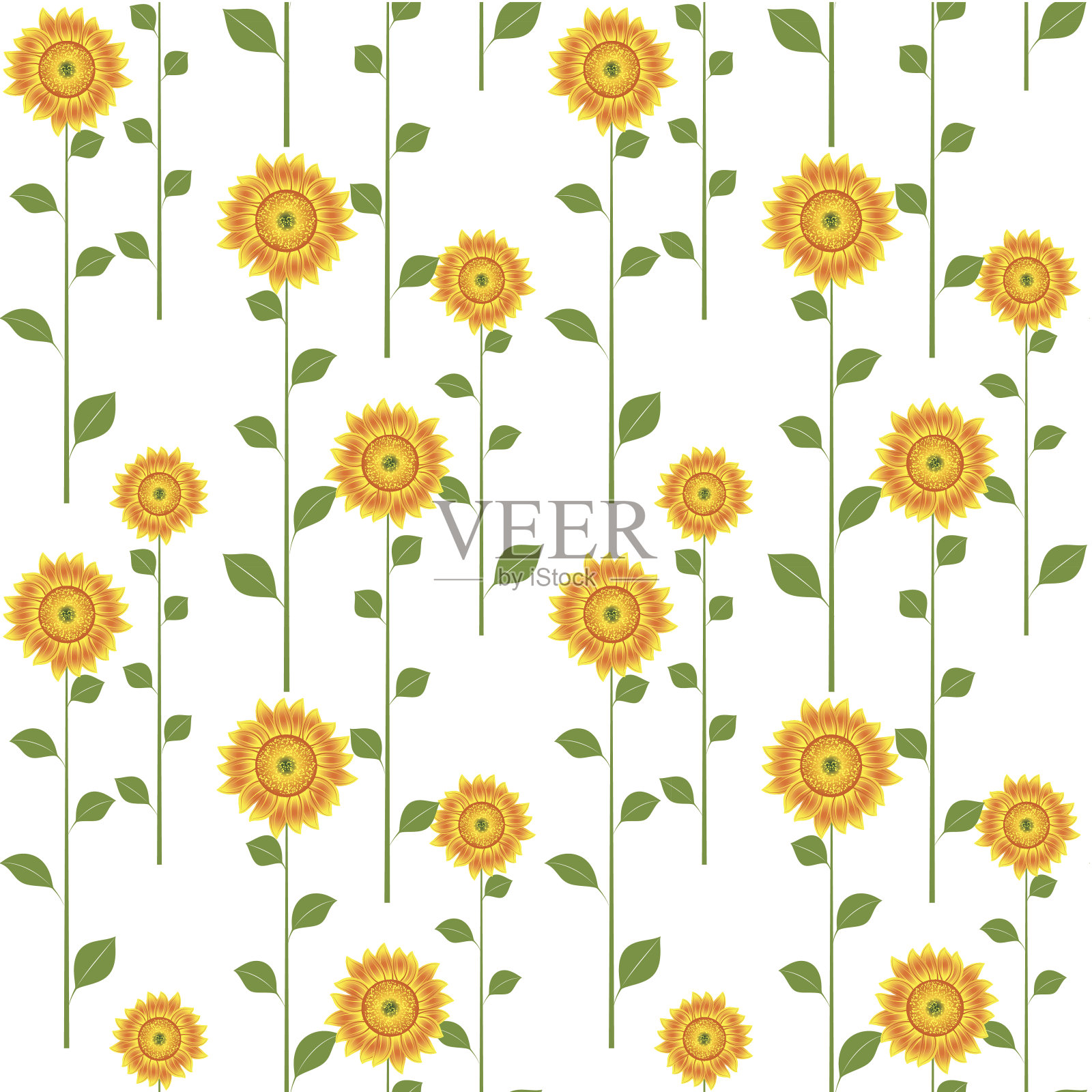 向日葵无缝模式插画图片素材