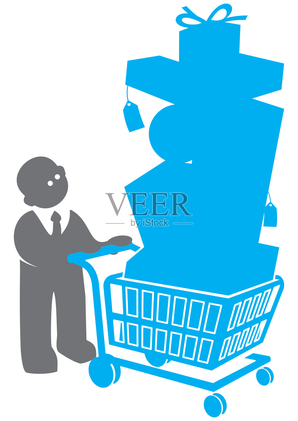 圣诞购物插画图片素材