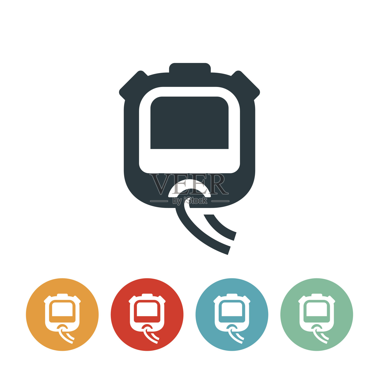 数字秒表的图标插画图片素材