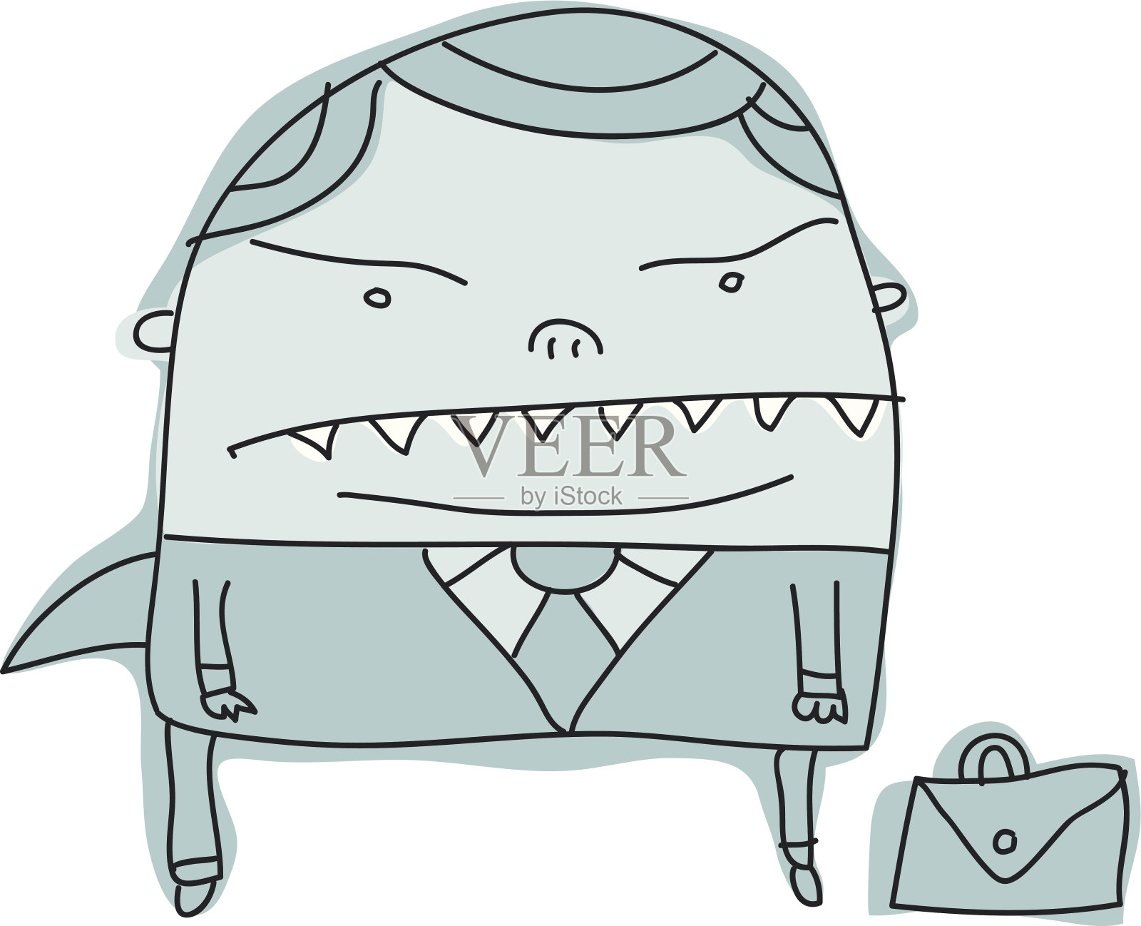 商业鲨鱼插画图片素材