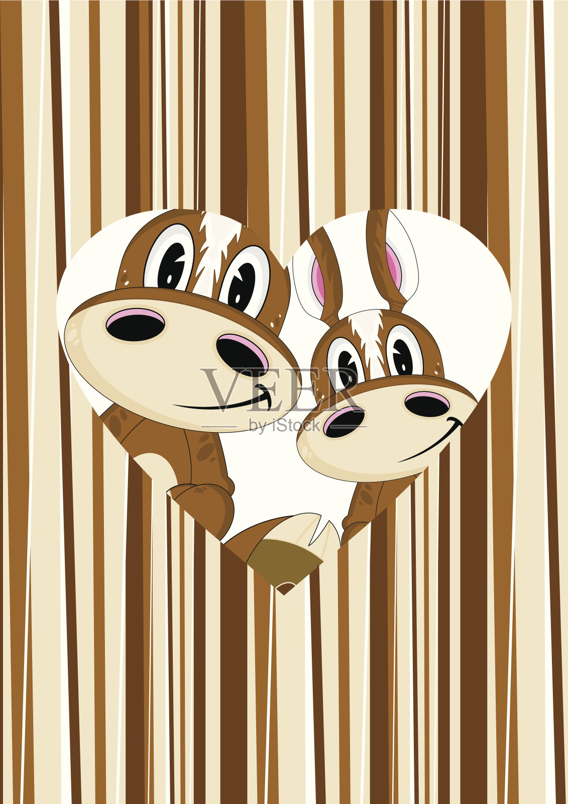 可爱的情人节马插画图片素材