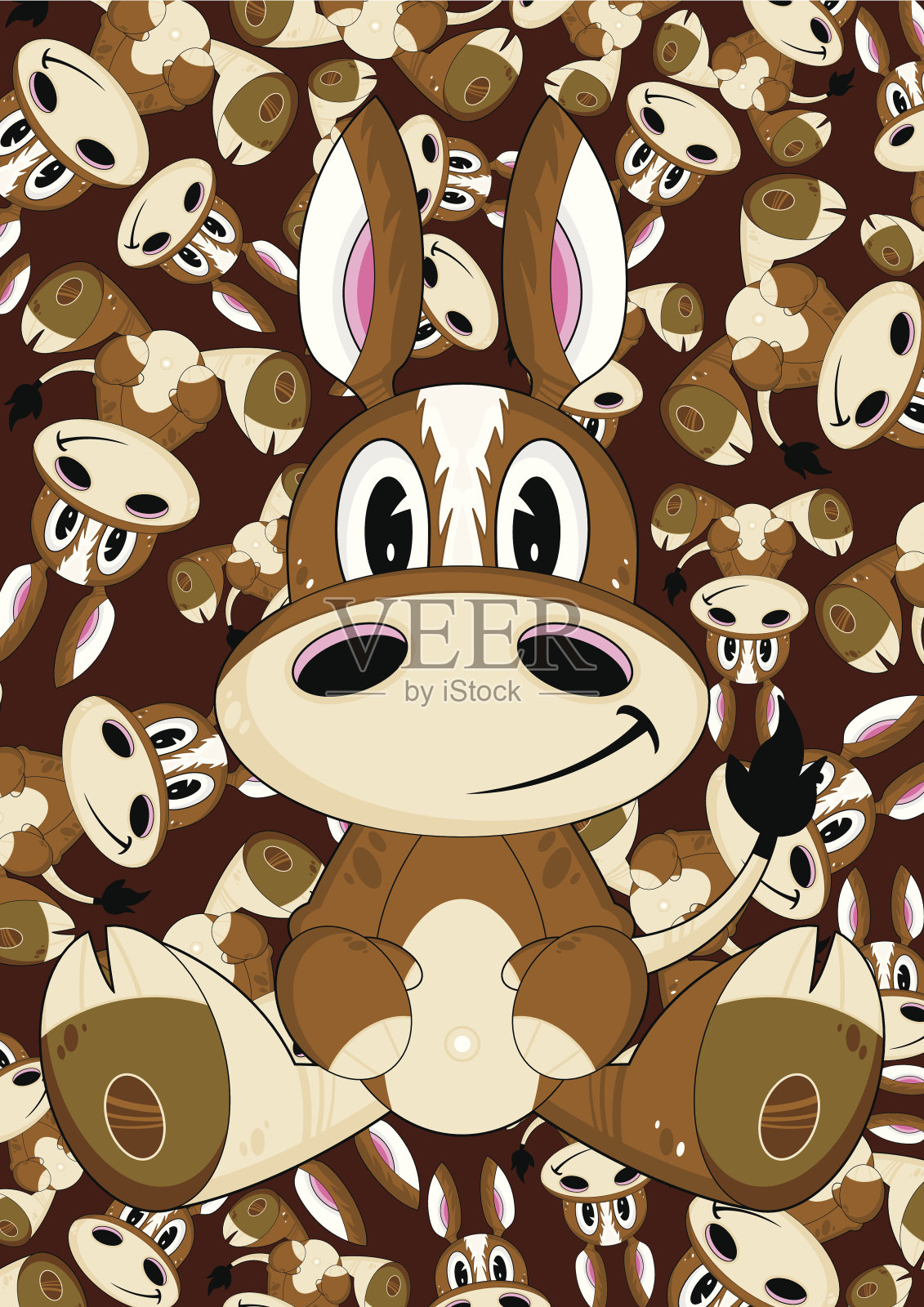 可爱的卡通马图案设计元素图片