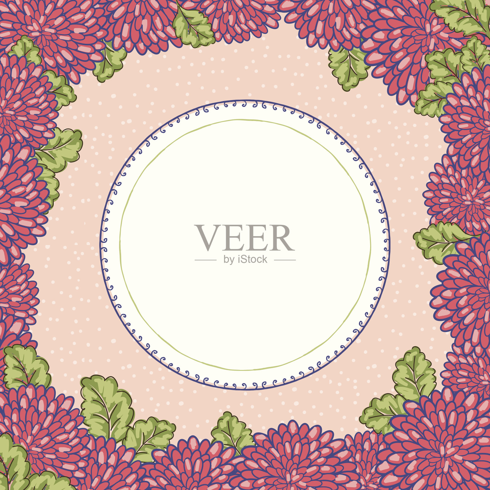 涂鸦菊花花卡片模板插画图片素材