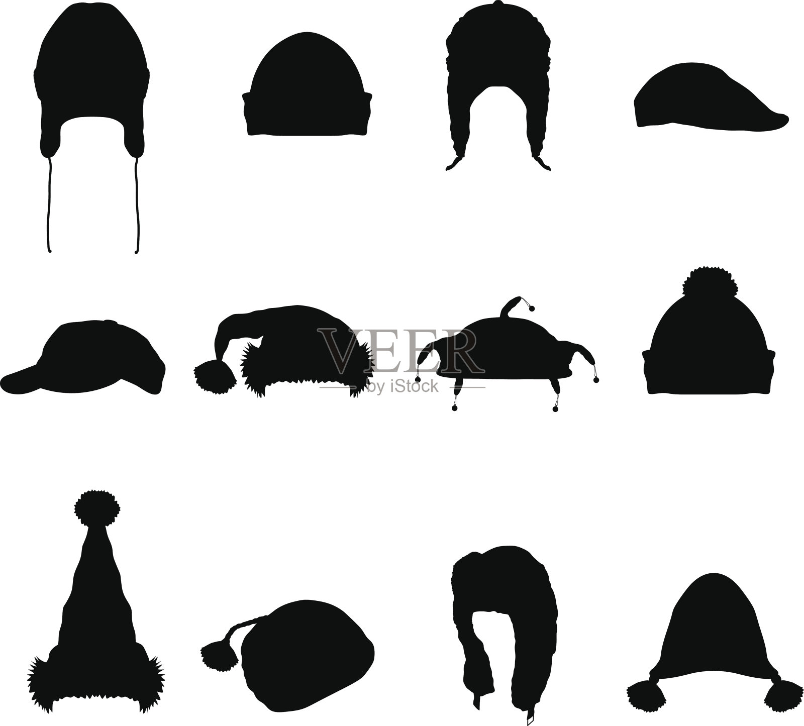 帽子及帽子剪影设计元素图片