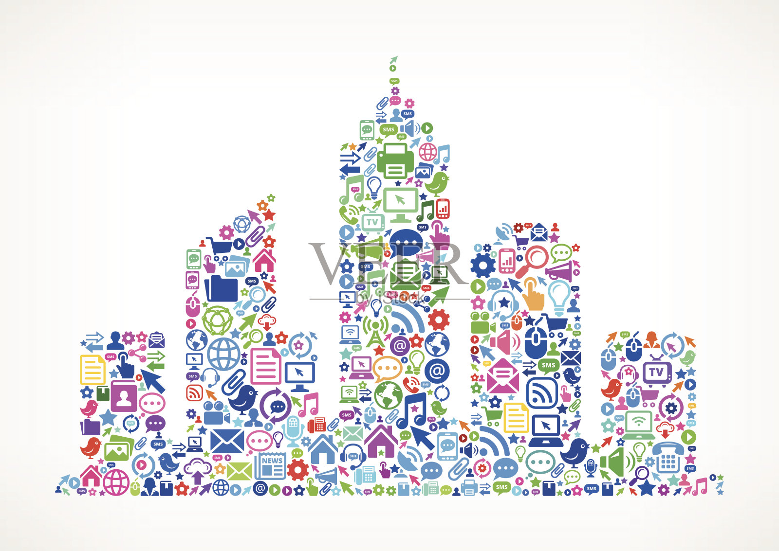 城市现代技术版税免费矢量艺术模式插画图片素材