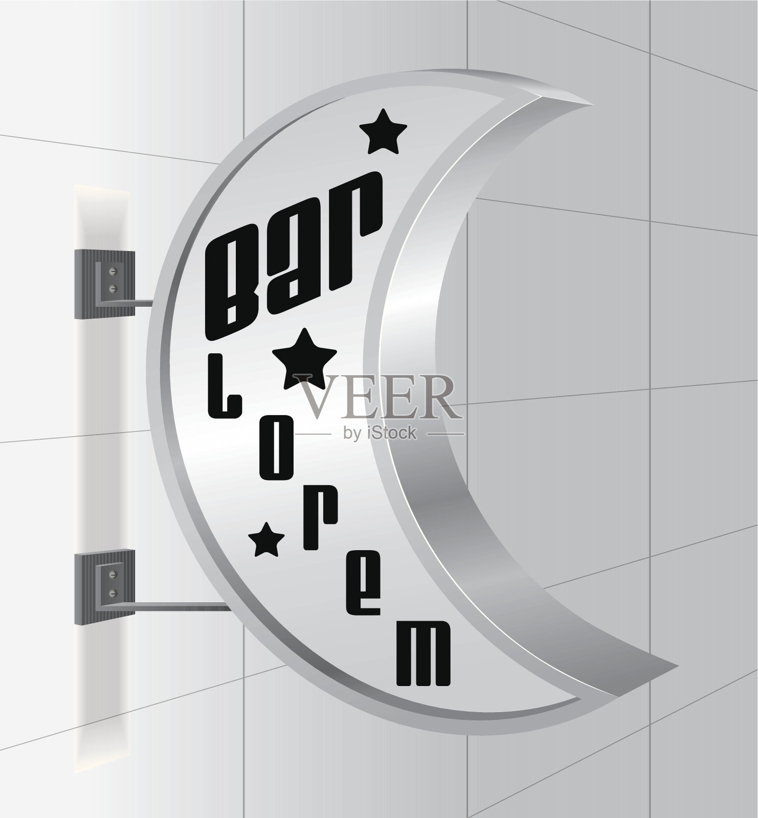 墙面板月亮形状格式插画图片素材