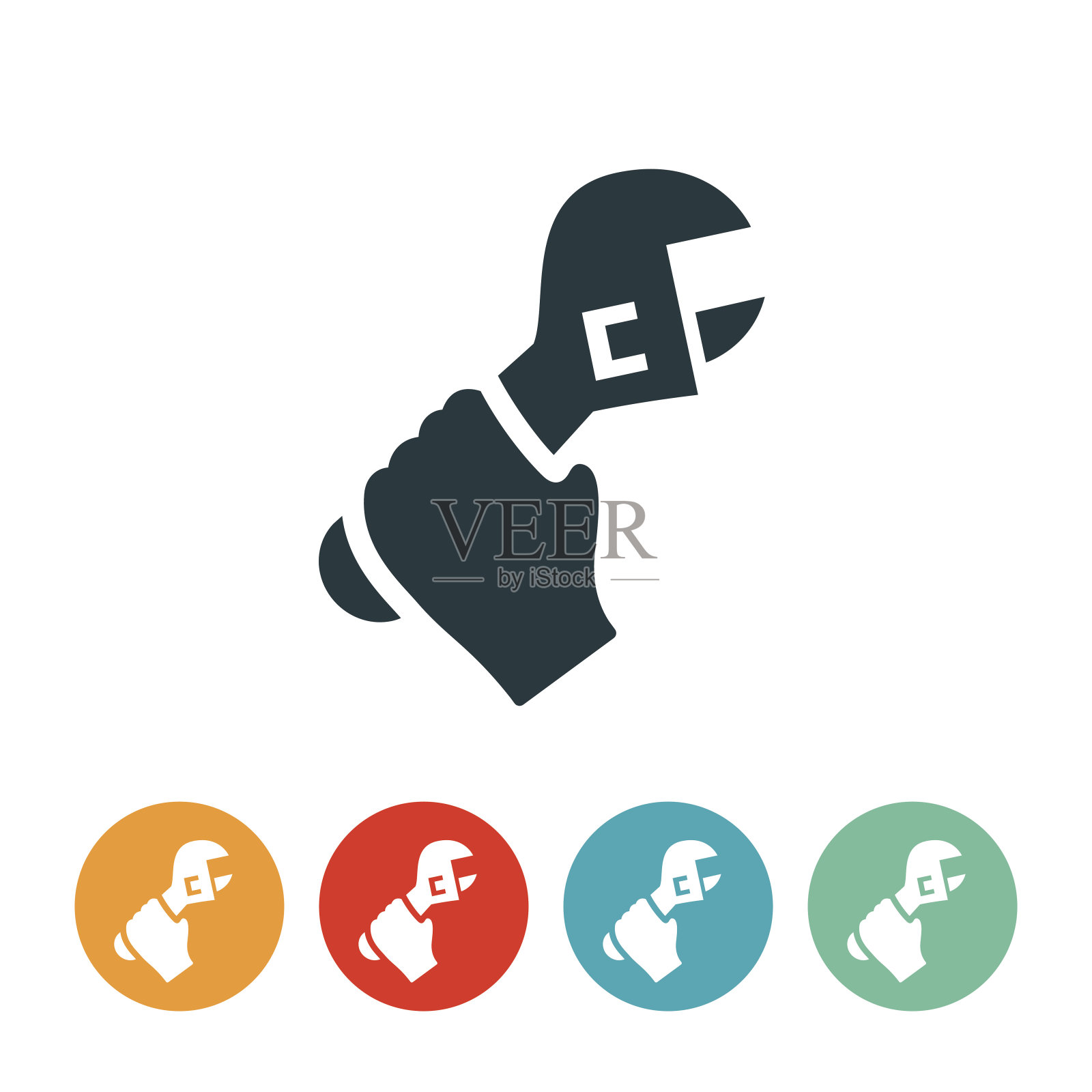 手握扳手图标插画图片素材