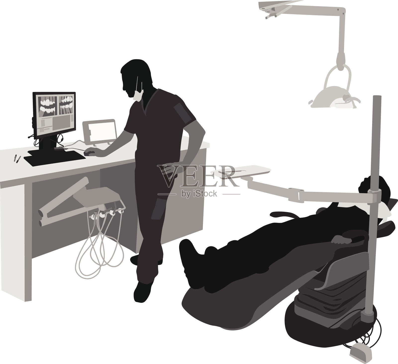 牙科医生的决定插画图片素材