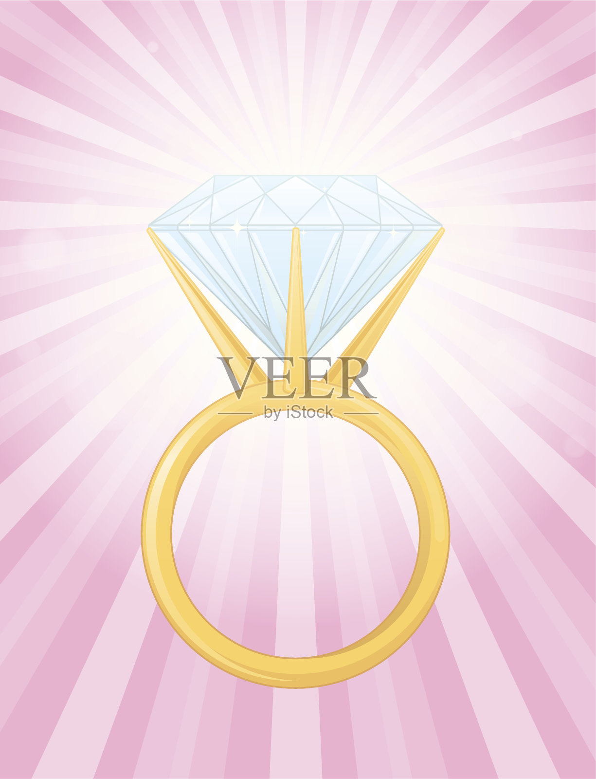 钻石戒指插画图片素材