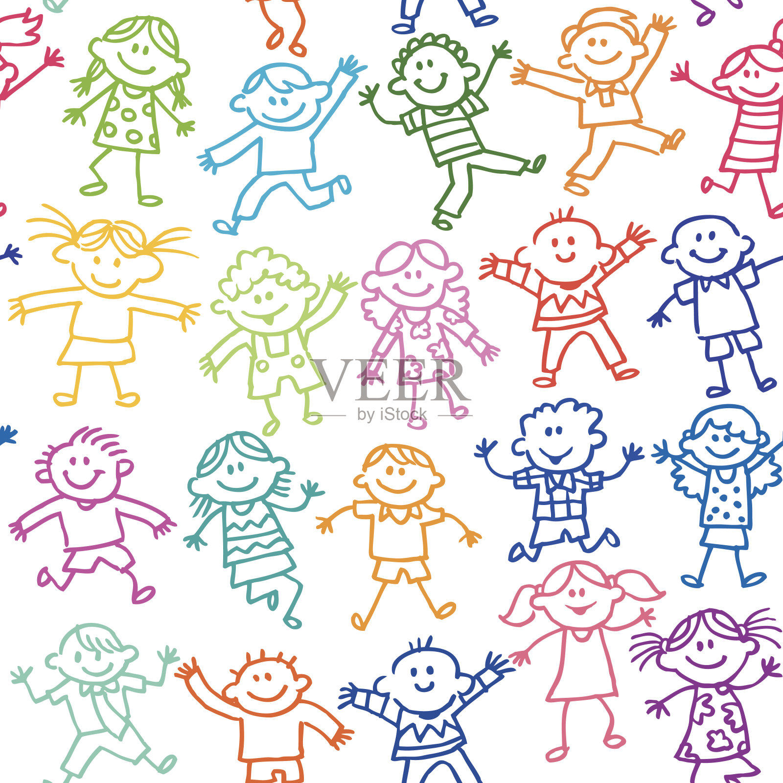 无缝的可爱的孩子设计元素图片