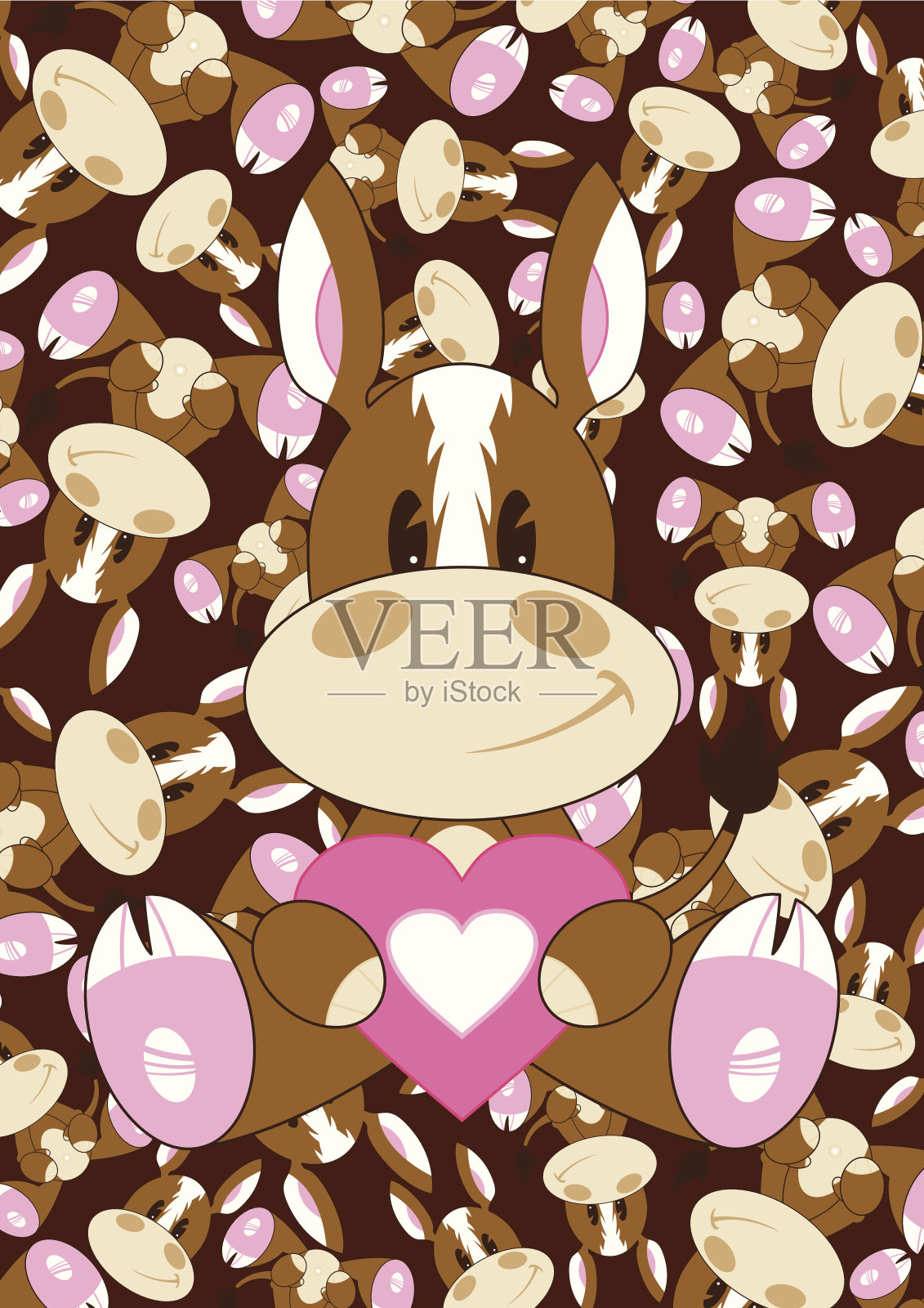 可爱的情人节马插画图片素材