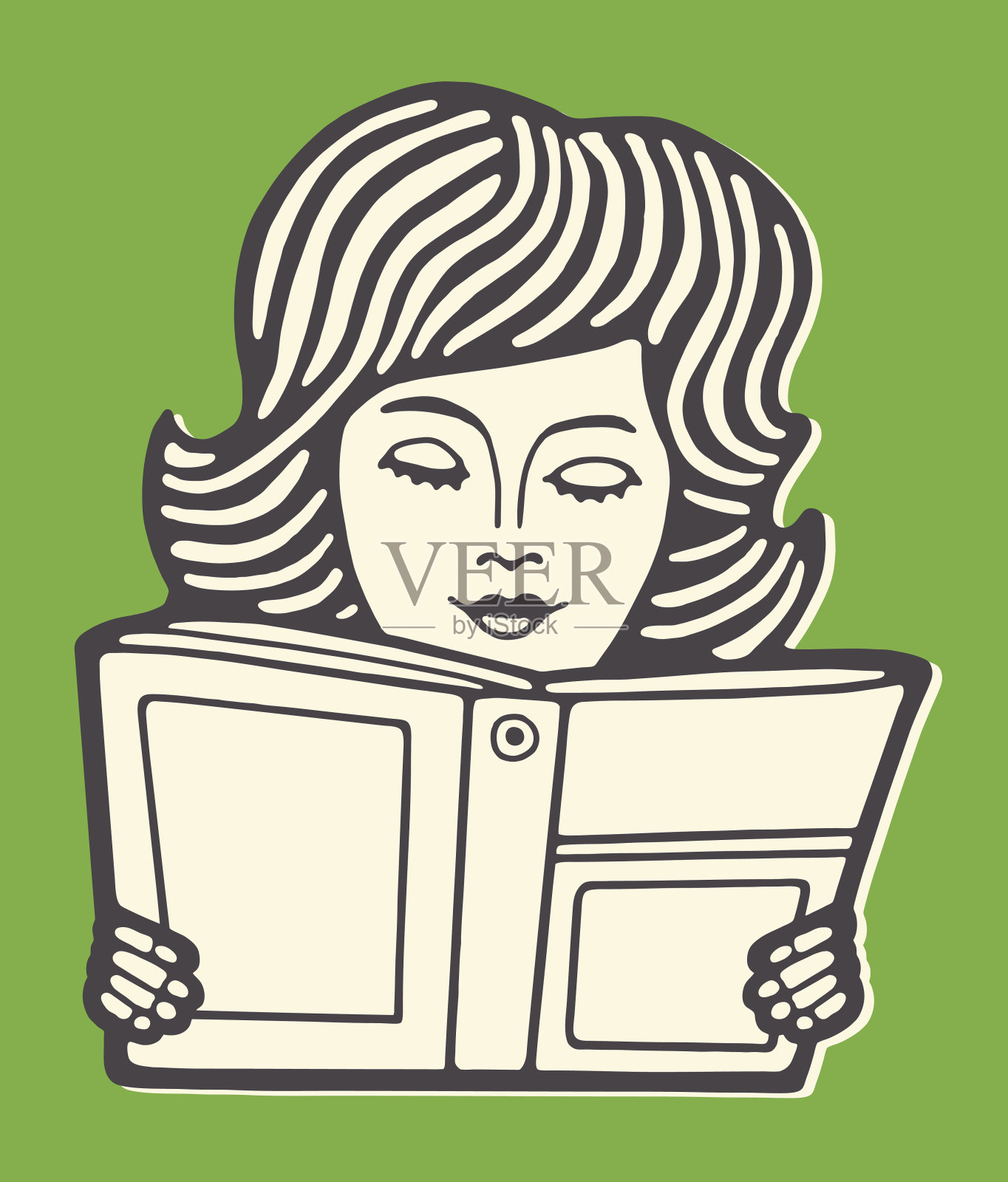 女人读的书插画图片素材