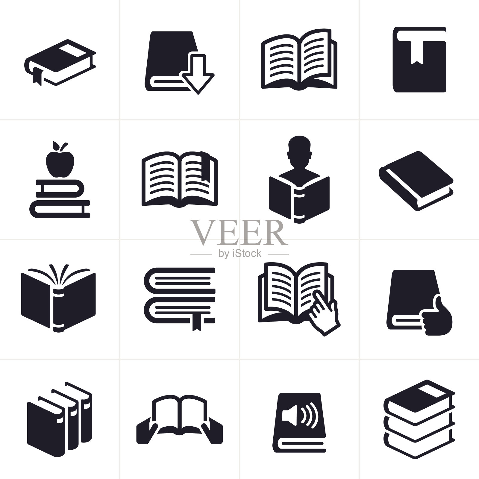 书籍和教育学习图标和符号设计元素图片