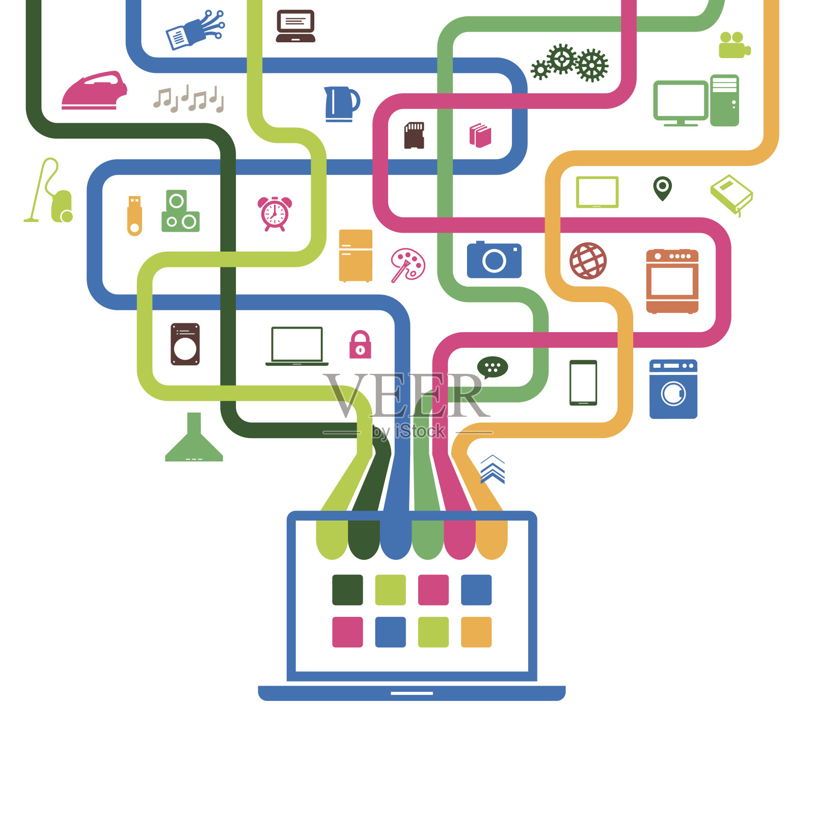 网上购物插画图片素材