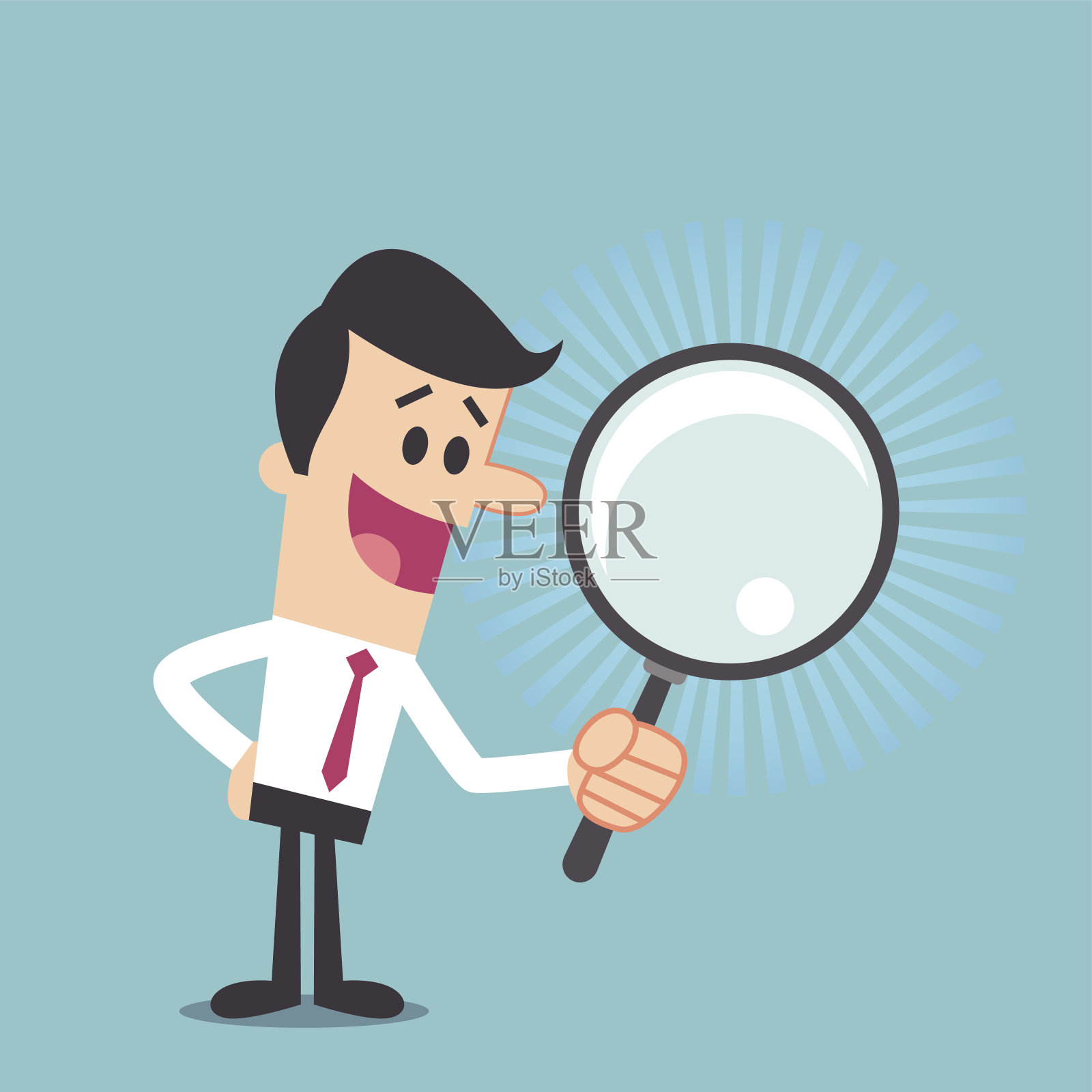 用放大镜搜索的人插画图片素材