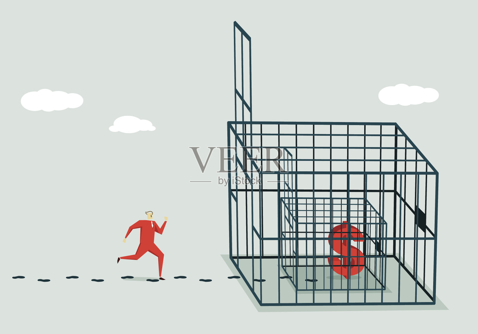 陷阱,Cage-Illustration插画图片素材