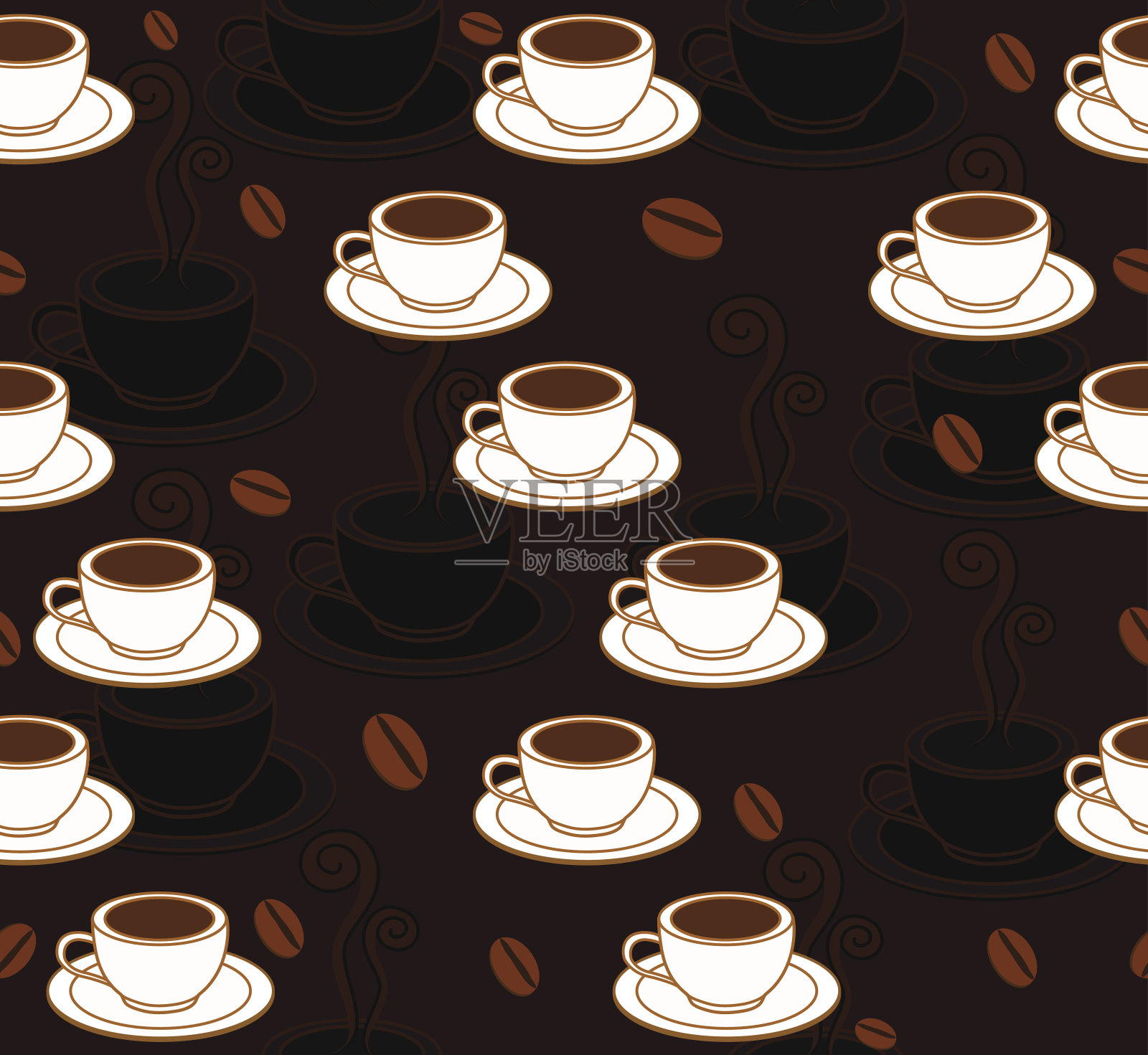 咖啡杯无缝图案设计元素图片