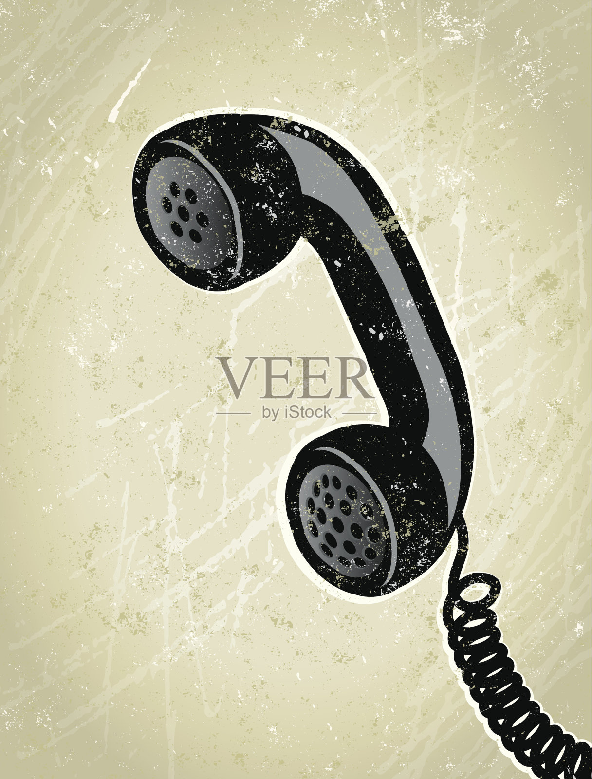 复古，老式电话接收器矢量插图插画图片素材