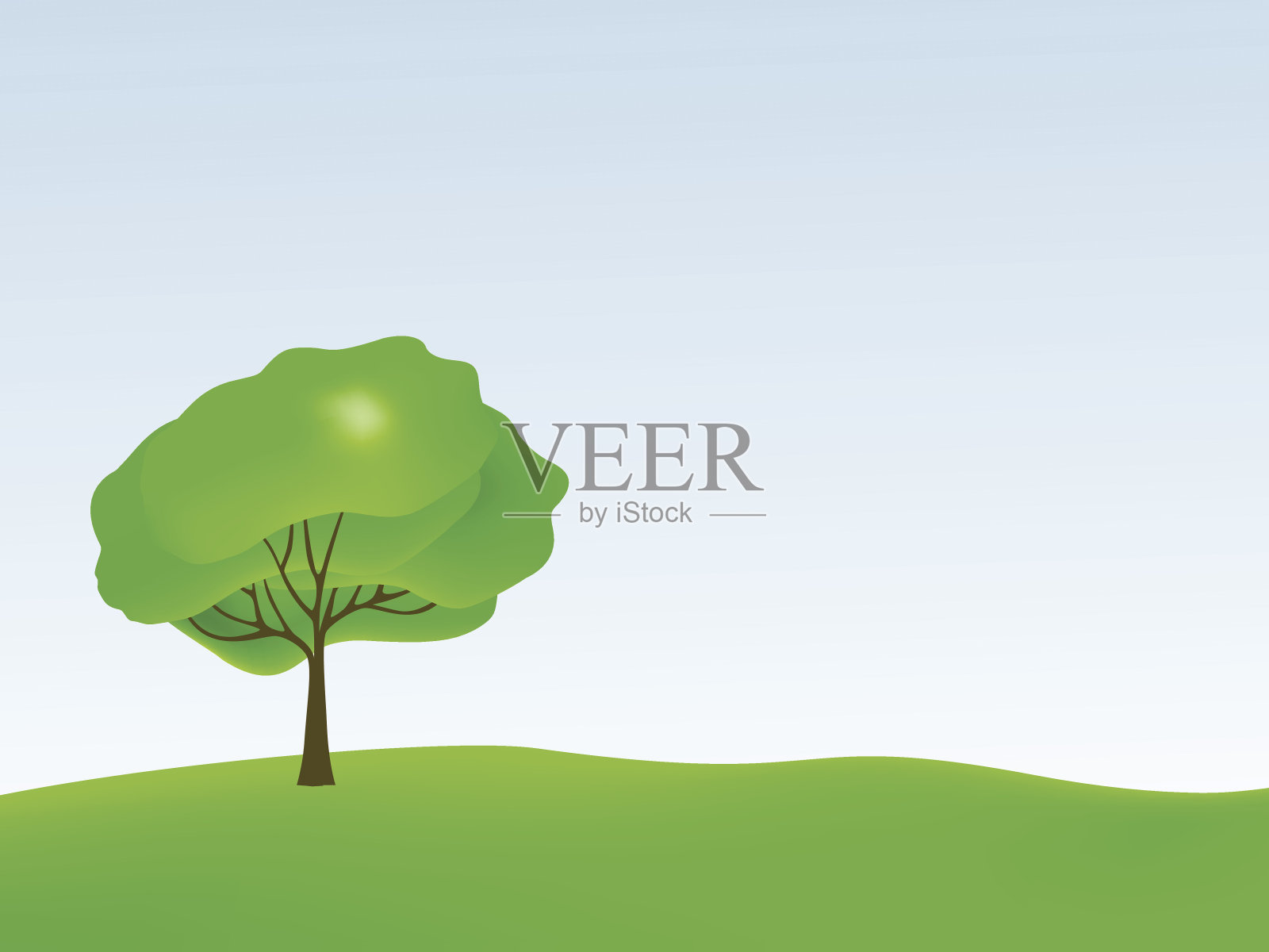 夏天的树插画图片素材