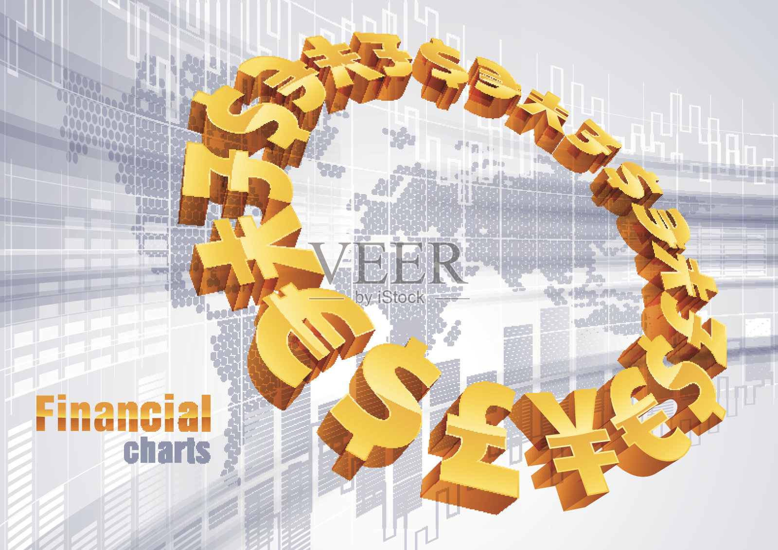 财务图表插画图片素材