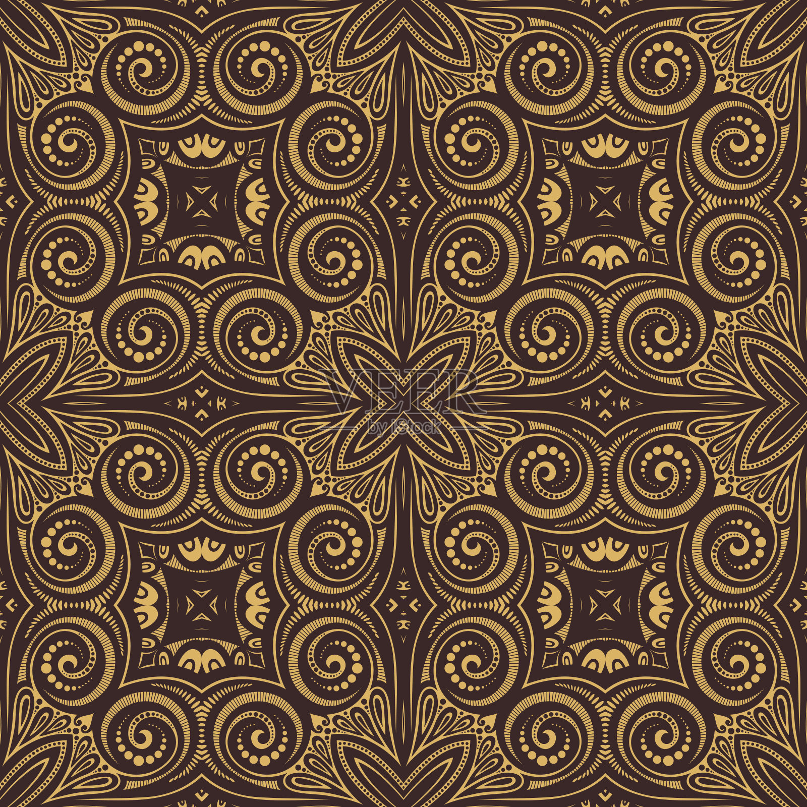 无缝复古蕾丝图案(矢量)插画图片素材