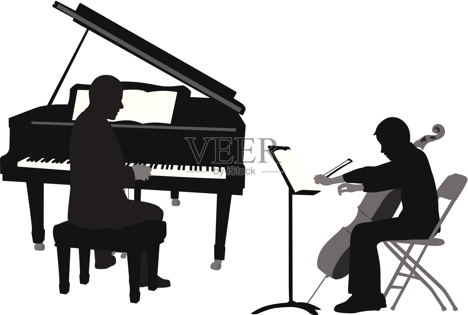 小提琴'nBass插画图片素材