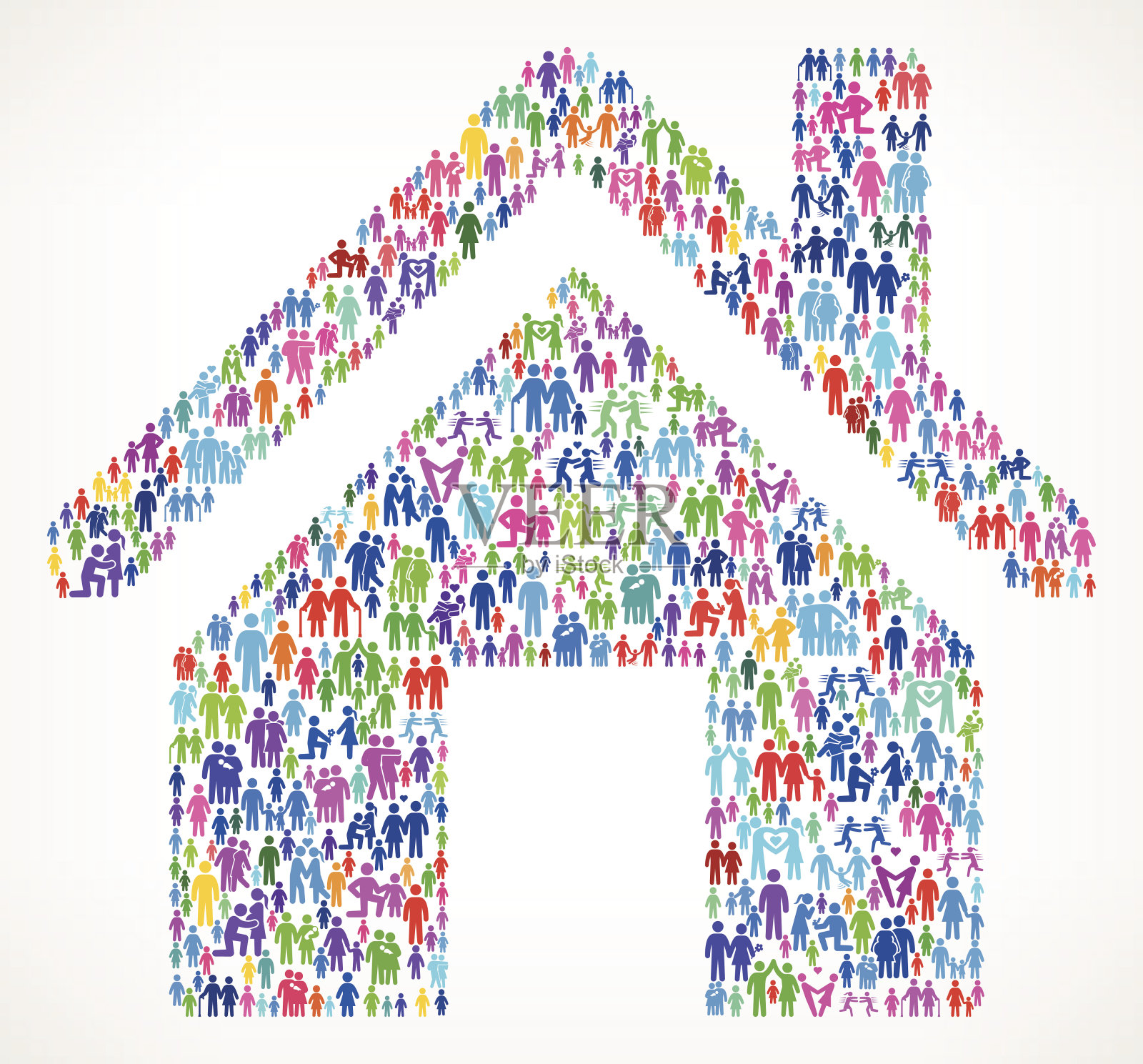 房子对向量家庭模式的背景插画图片素材