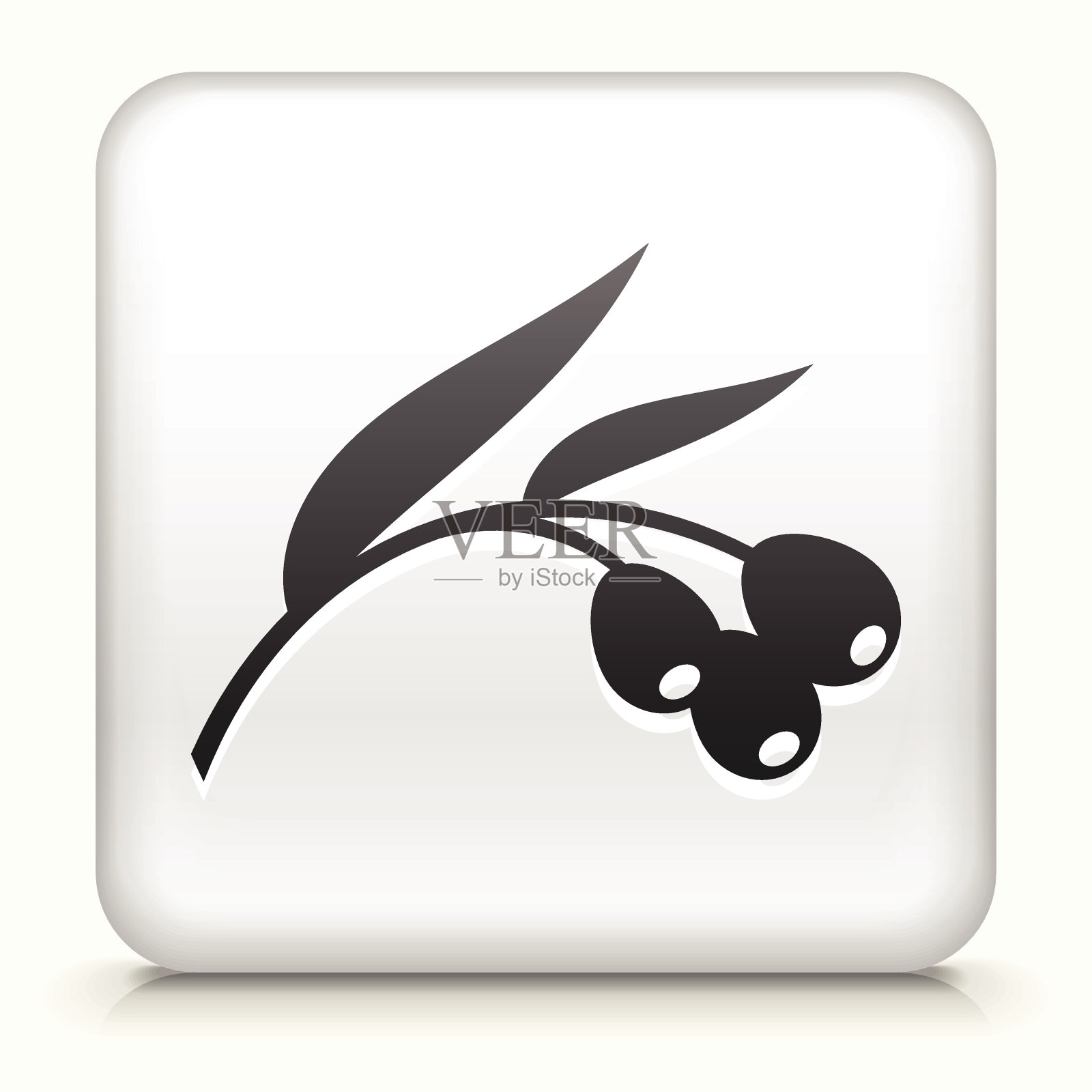 版税免费矢量图标按钮与莓叶图标图标素材