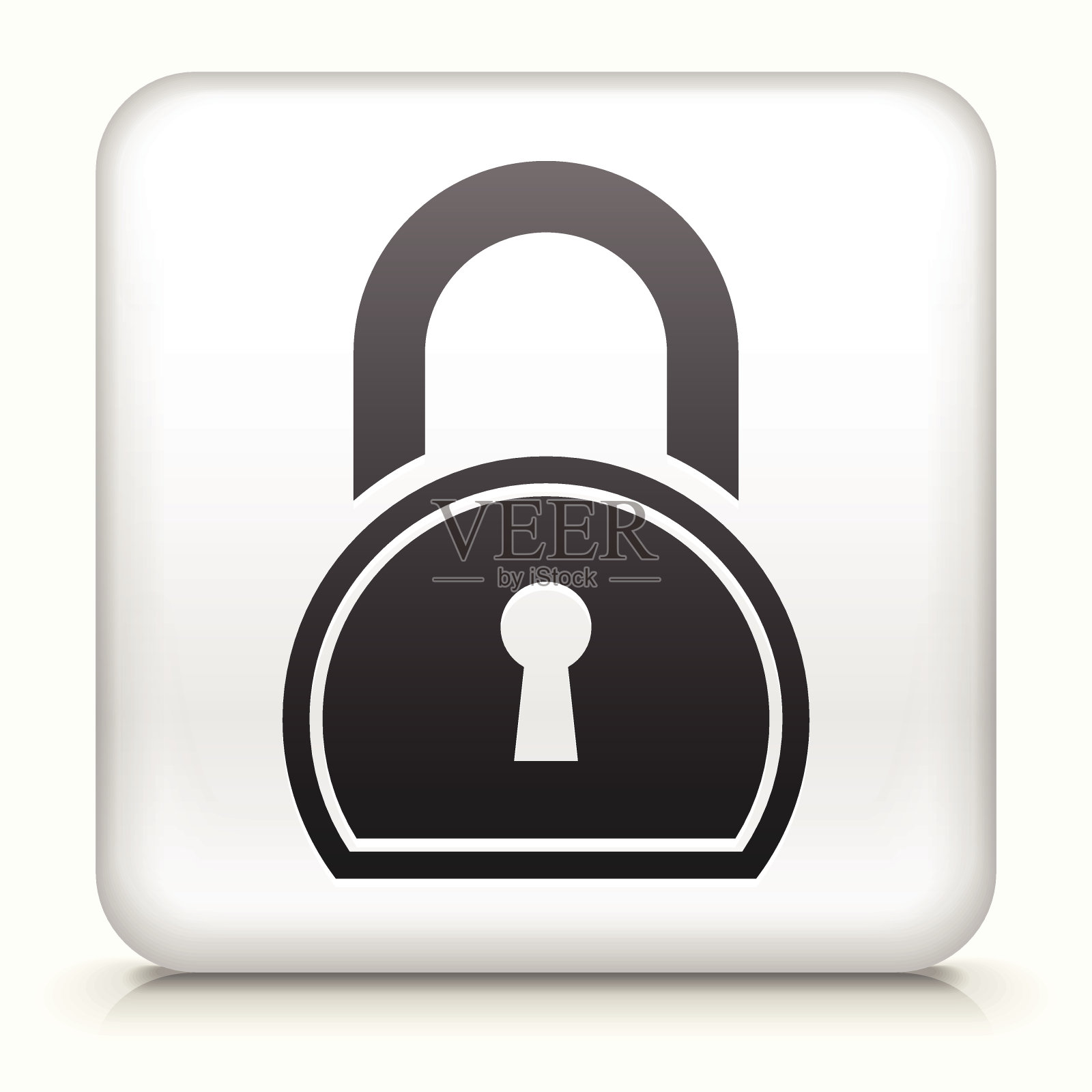 版权免费矢量图标按钮与安全锁定图标图标素材