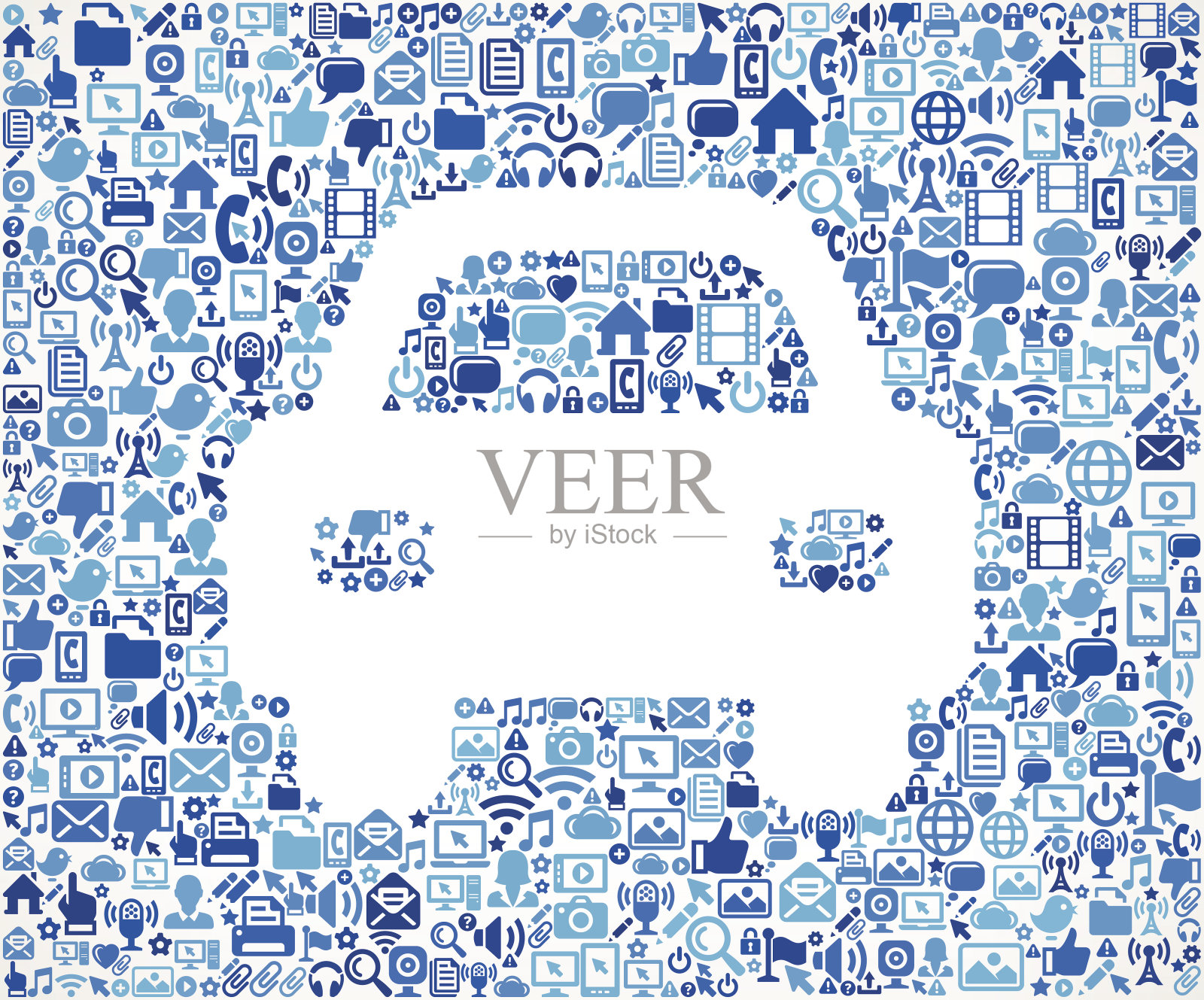 汽车前视图上的矢量技术模式背景插画图片素材