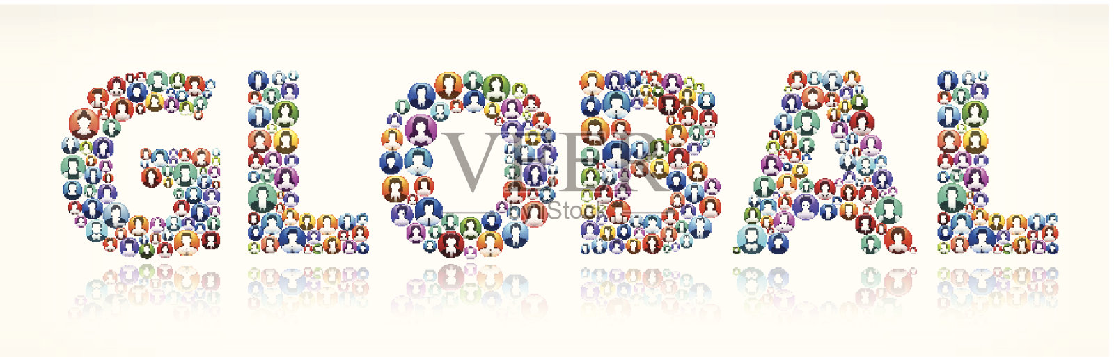 全球人物按钮插画图片素材