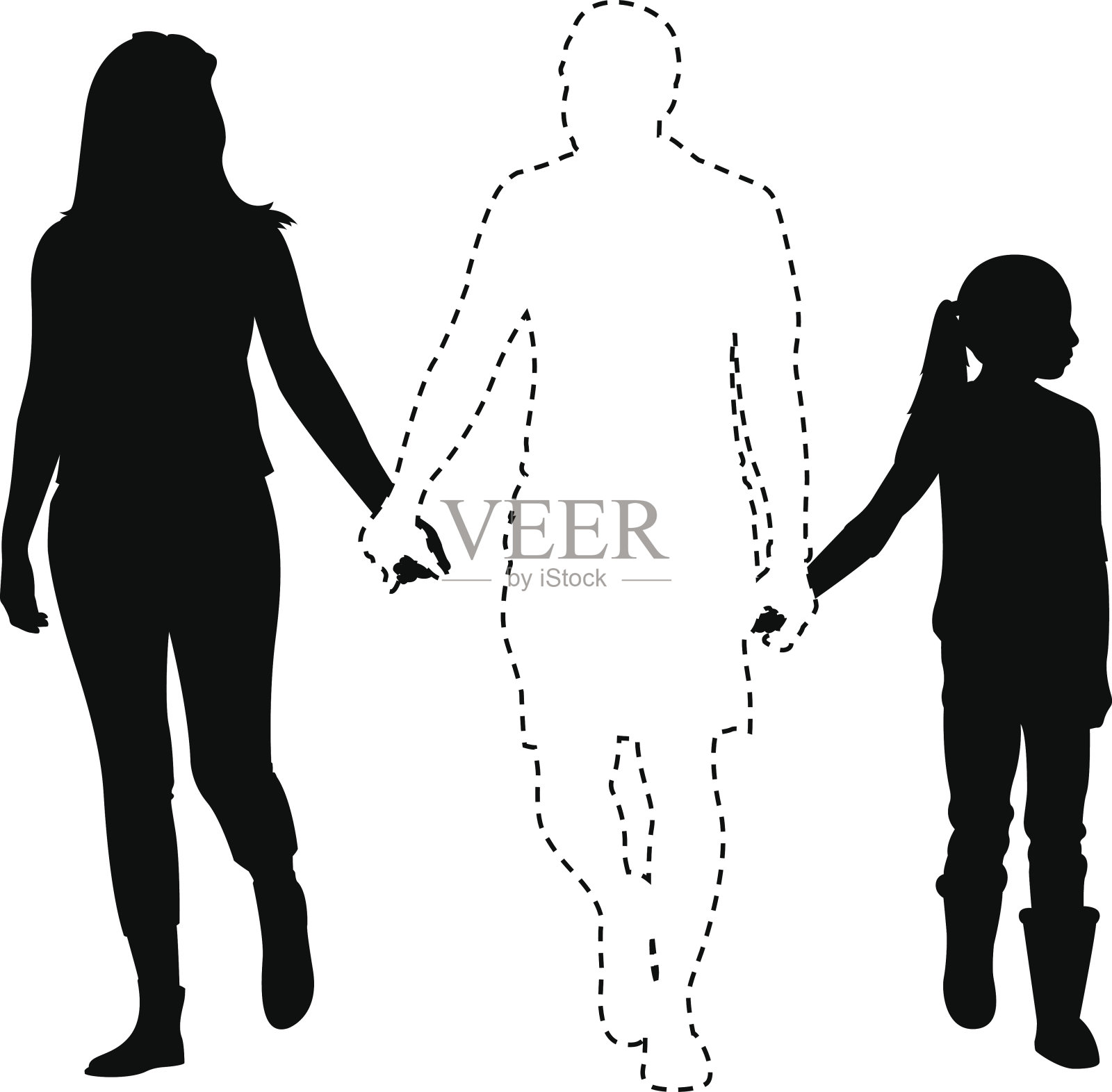 失踪的父亲轮廓设计元素图片