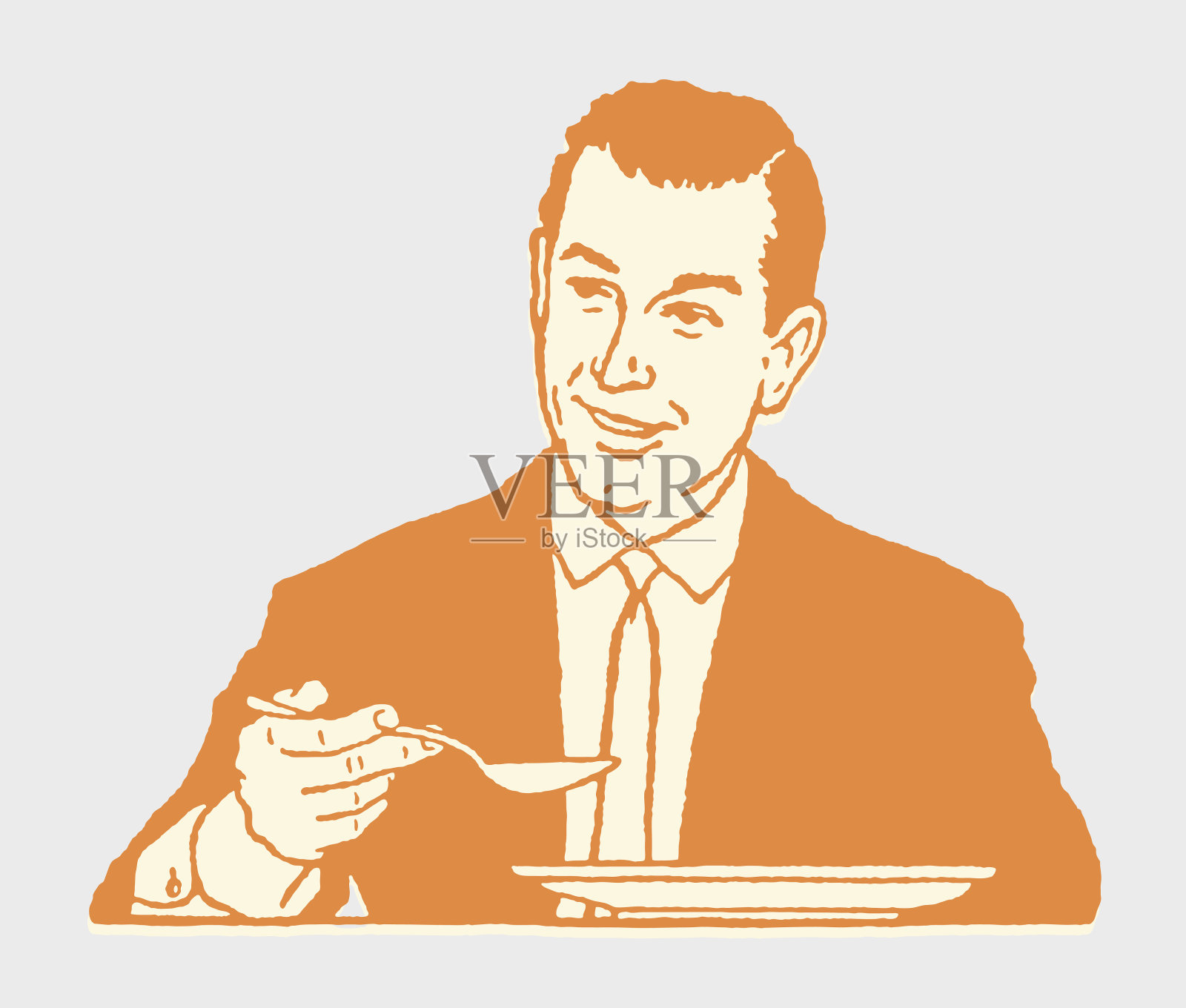 男人吃插画图片素材