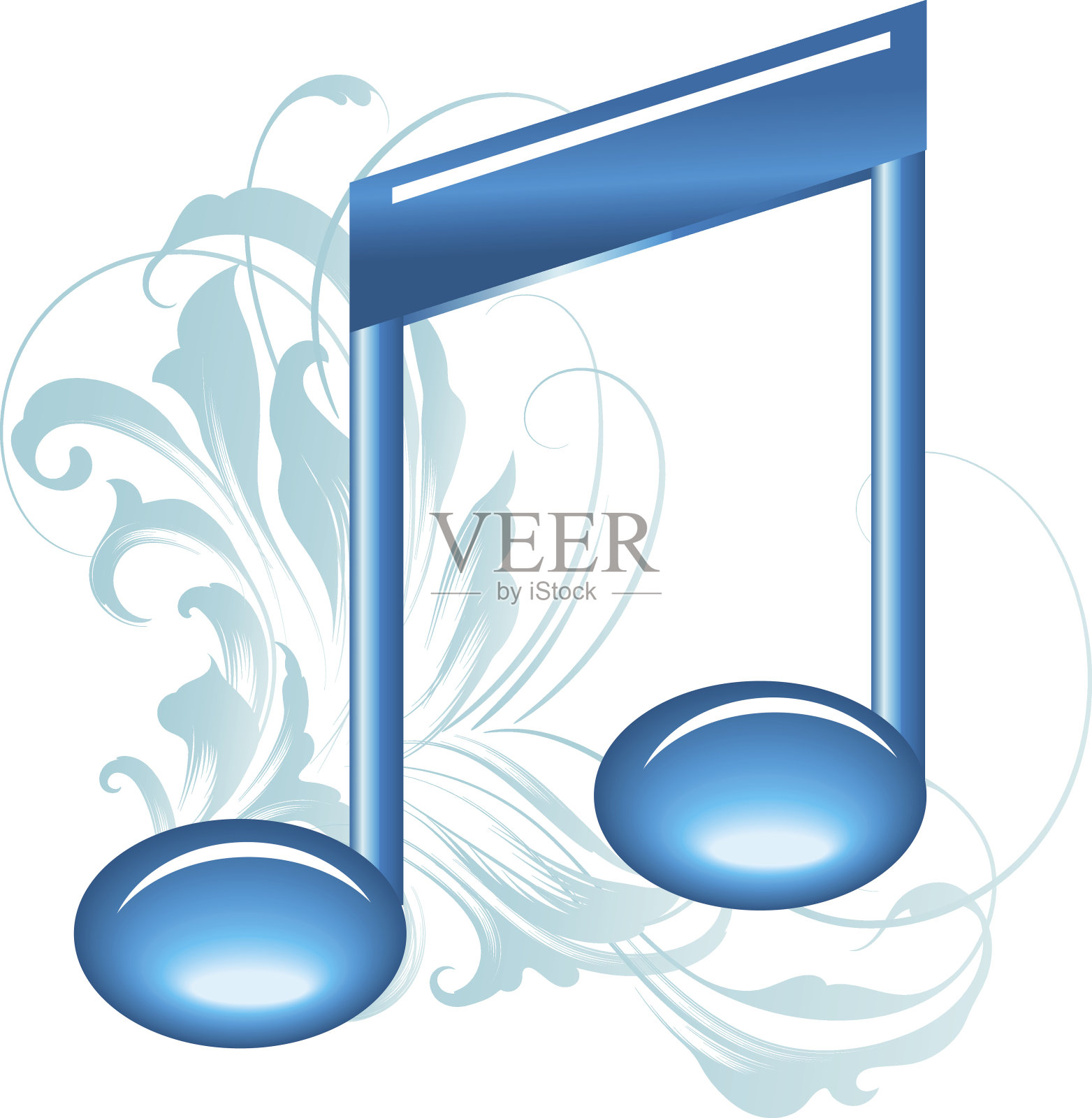 蓝音符插画图片素材