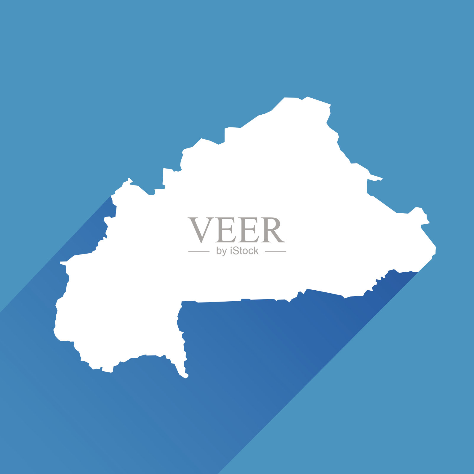 蓝色布基纳法索地图图标插画图片素材